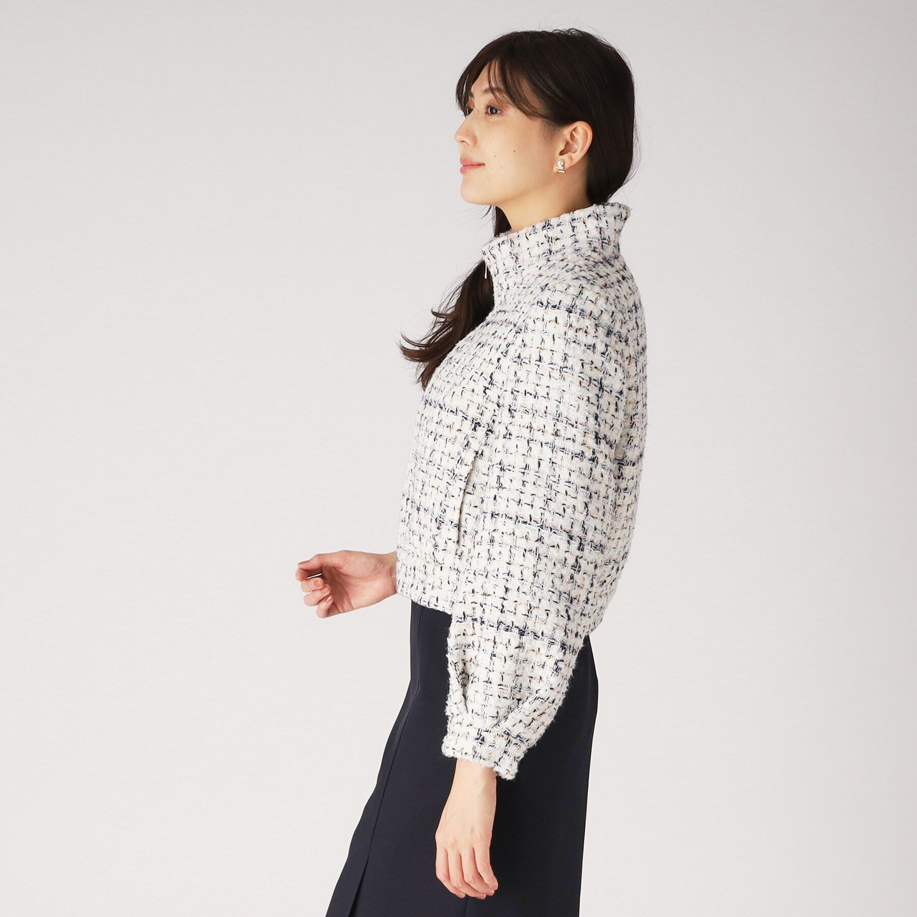 COUP DE CHANCE「華やかなツイードブルゾン」|ブルゾン・スタジャン|