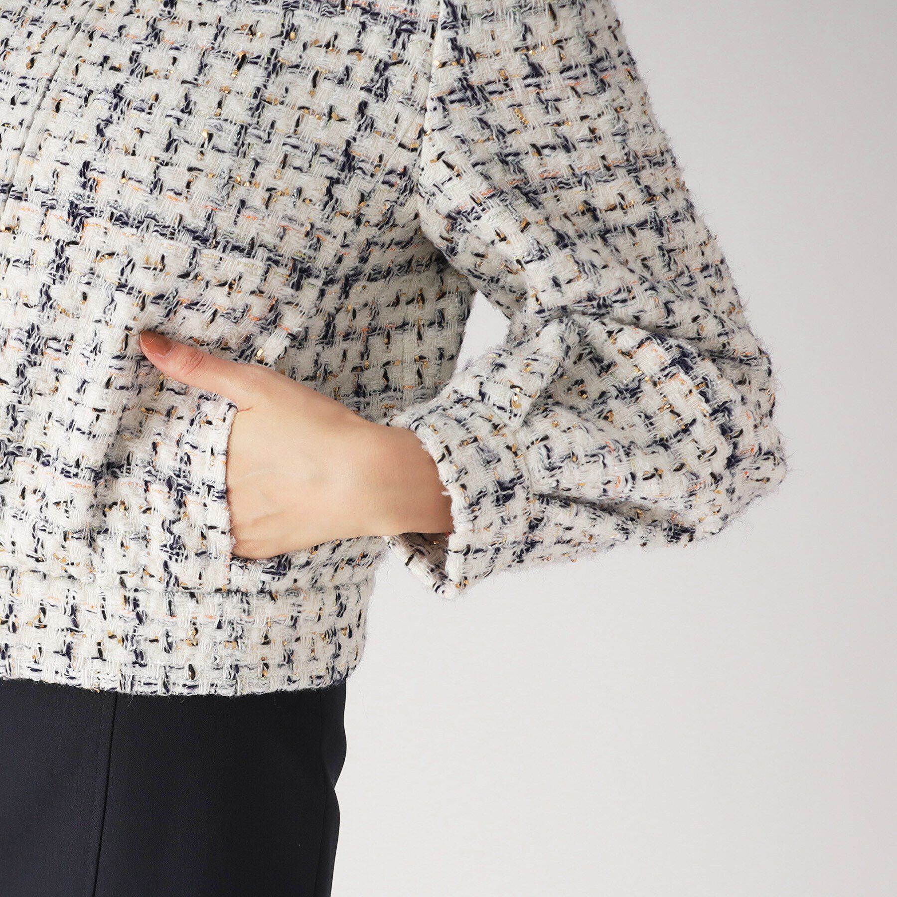 COUP DE CHANCE「華やかなツイードブルゾン」|ブルゾン・スタジャン|