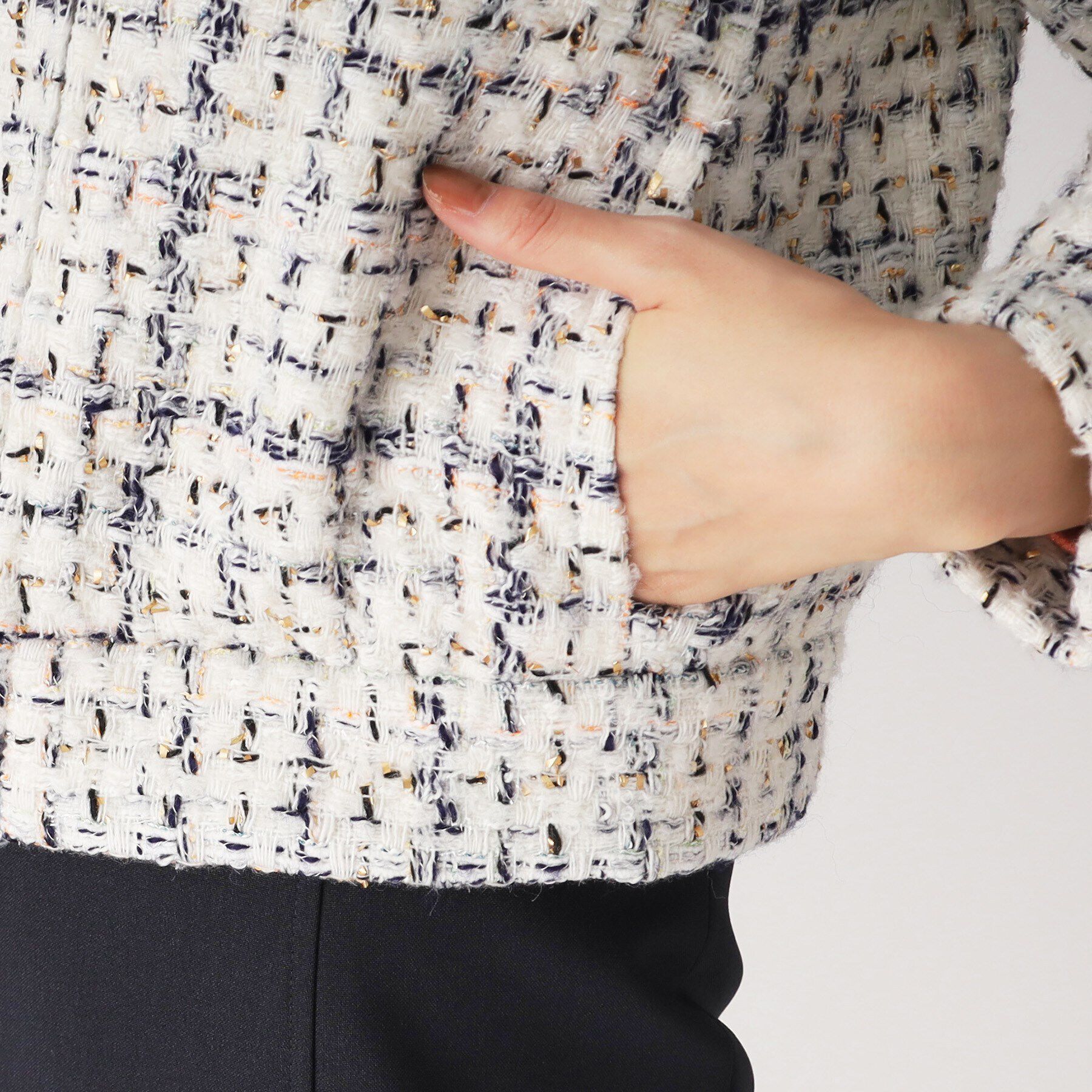 COUP DE CHANCE「華やかなツイードブルゾン」|ブルゾン・スタジャン|