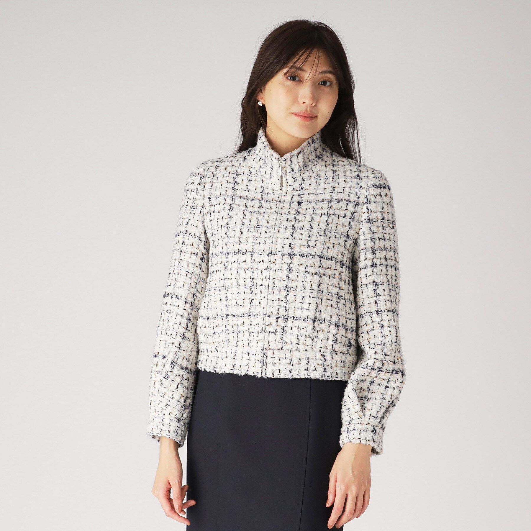 COUP DE CHANCE「華やかなツイードブルゾン」|ブルゾン・スタジャン|