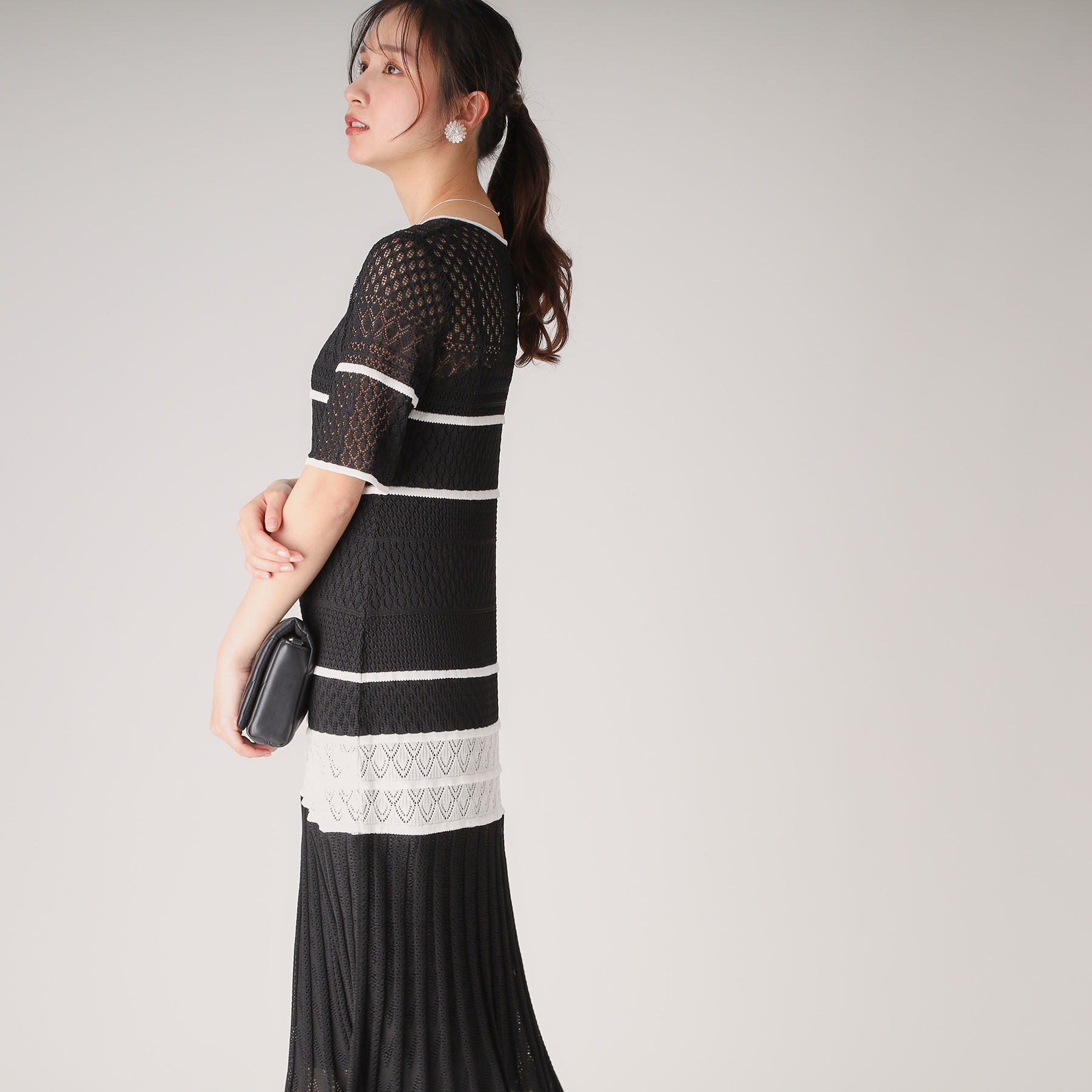 COUP DE CHANCE「【洗える／日本製】レース編みニットドレス」|ワンピース|