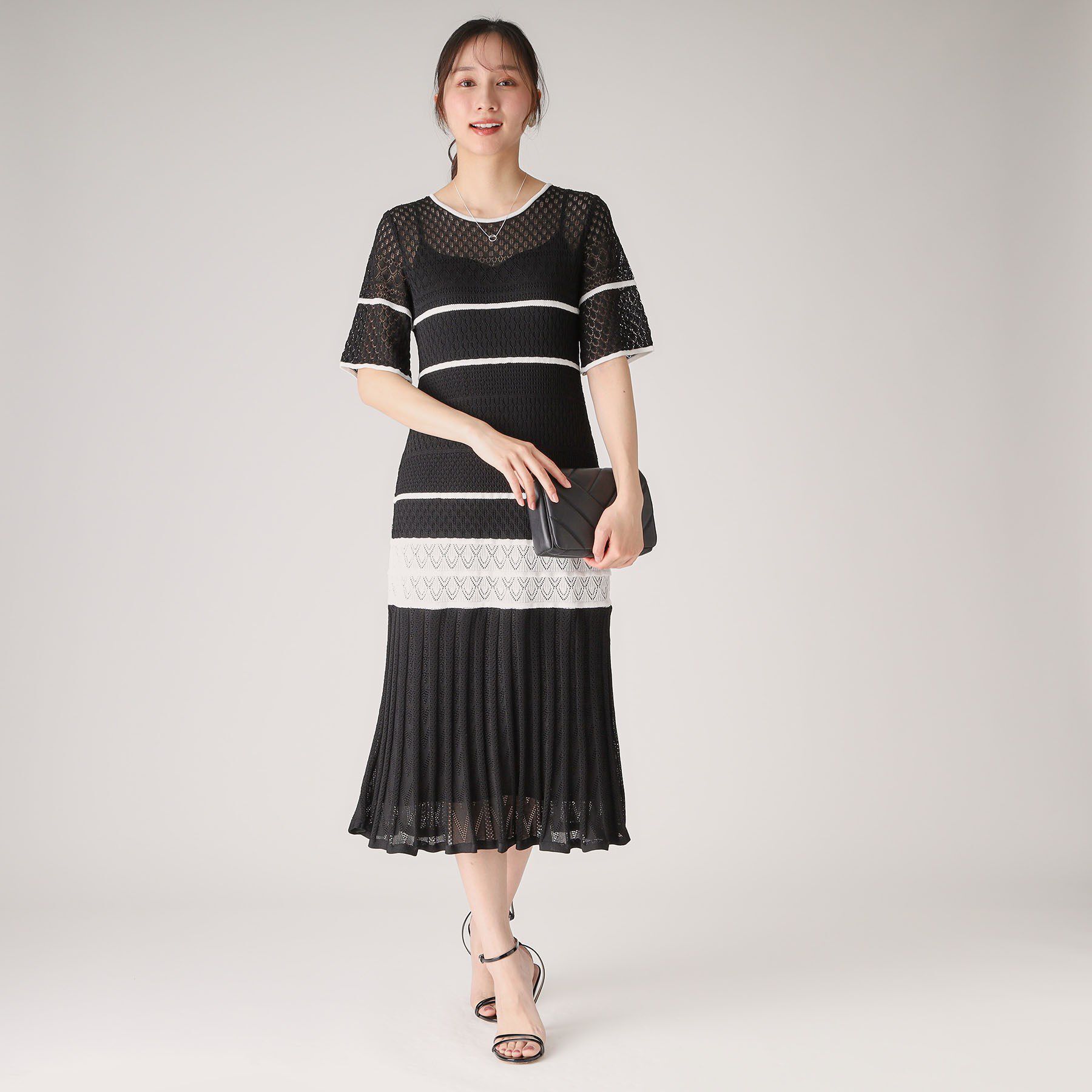 COUP DE CHANCE「【洗える／日本製】レース編みニットドレス」|ワンピース|