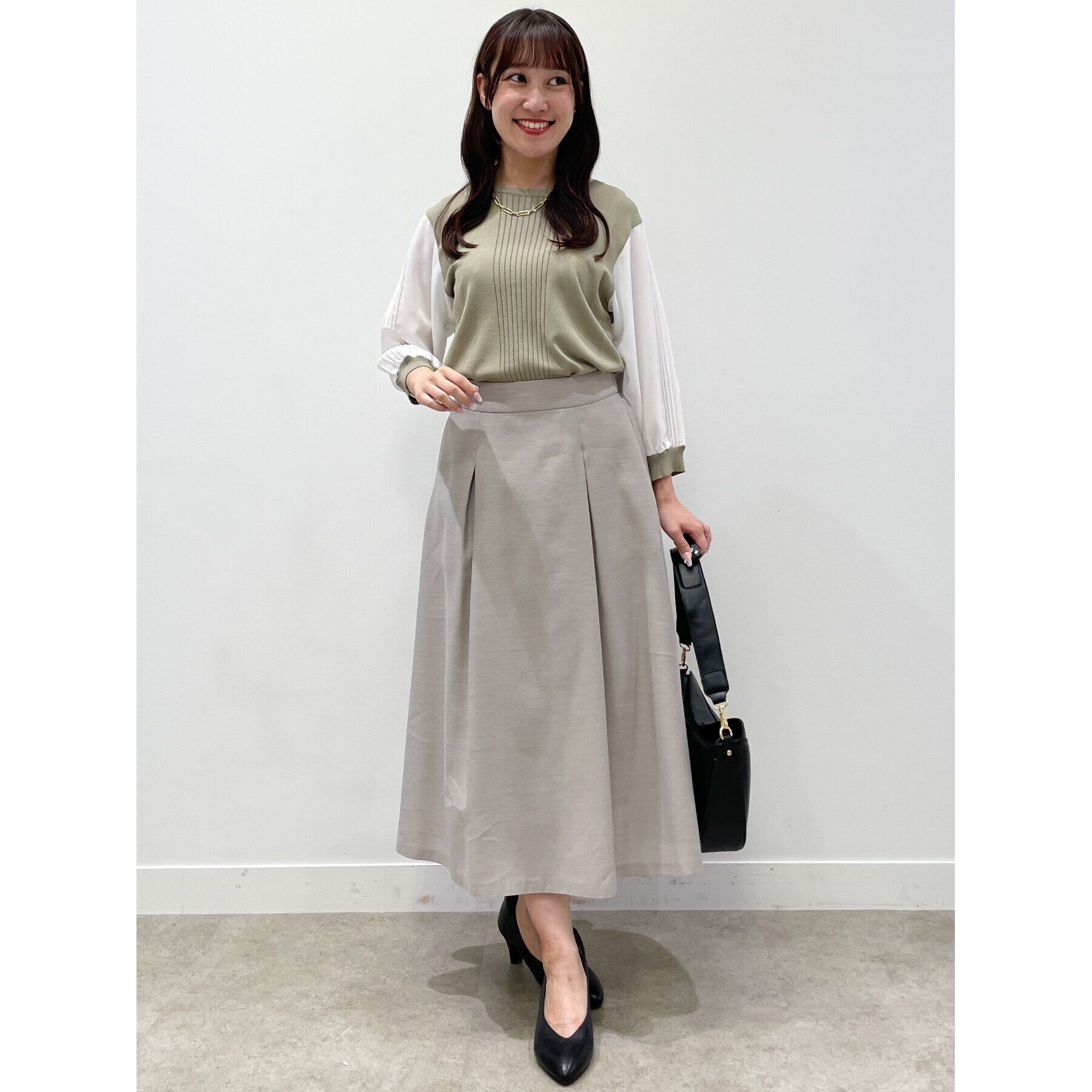 Reflect「【WEB限定カラーあり／UVカット／接触冷感／洗える／涼しく着られる】シフォンスリーブニット」|ニット・セーター|