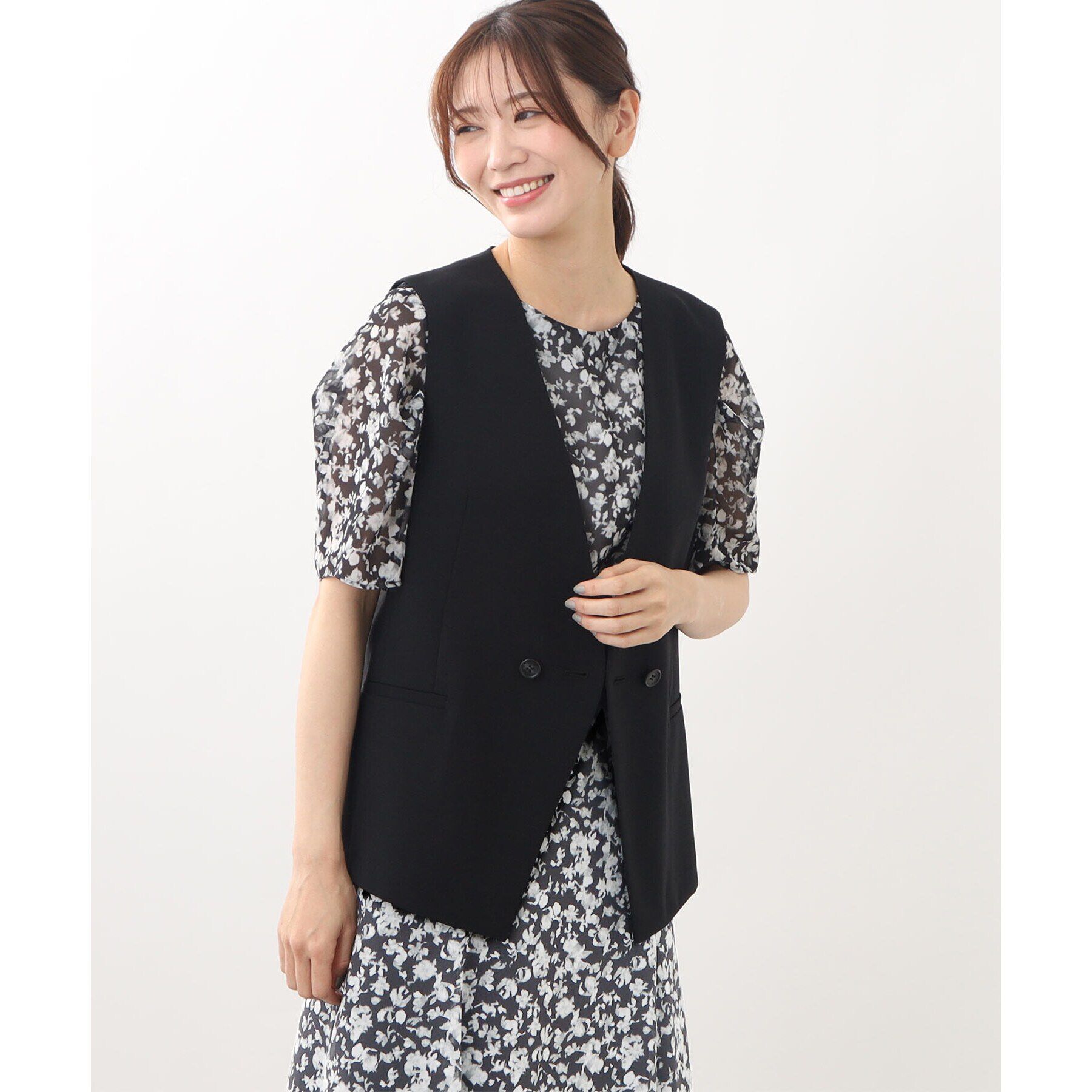 Reflect「【WEB限定カラーあり／マシンウォッシュ／セットアップ可能】フラワープリントブラウス」|シャツ・ブラウス|