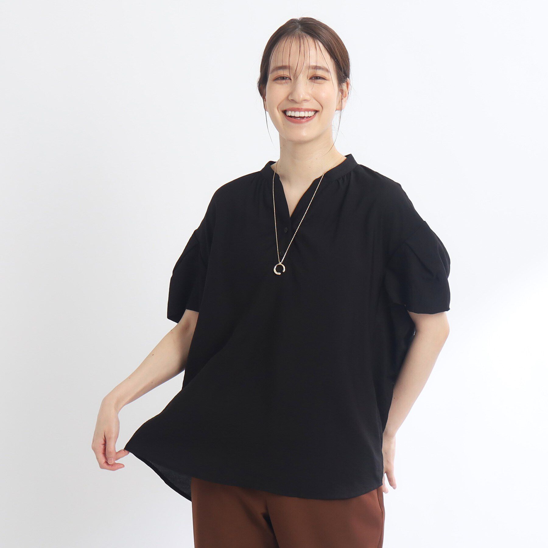 Reflect「【SALE／E‐QUALITY／手洗い可】涼しげ袖ディティールブラウス」|シャツ・ブラウス|