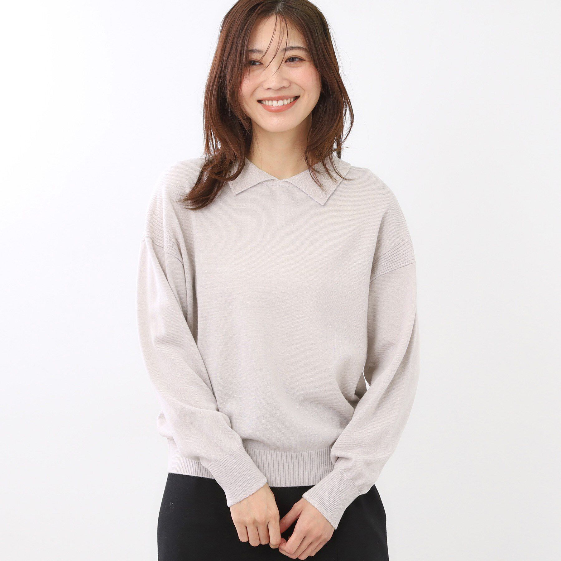 Reflect「【着映え◎】衿つきニットトップス」|ニット・セーター|