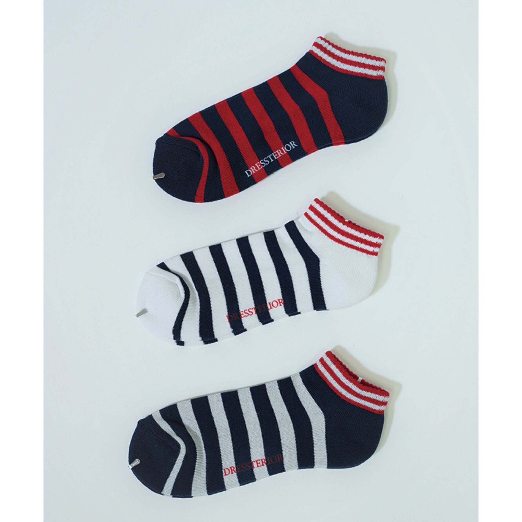 DRESSTERIOR「ボーダーショートソックス」|ソックス|