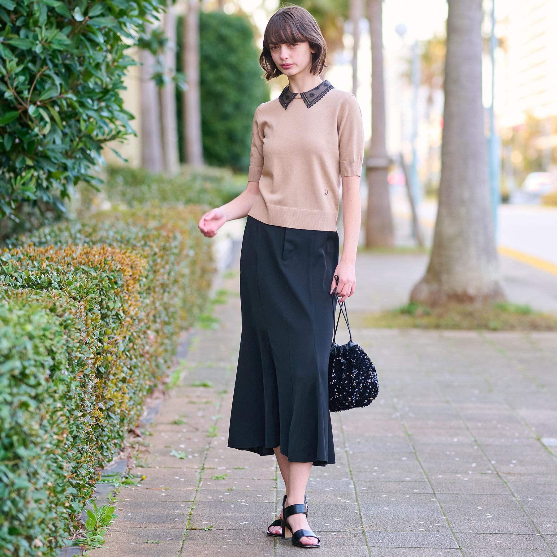 DRESSTERIOR「【洗える／2WAY】エンブロイダリーカラーニット」|ニット・セーター|