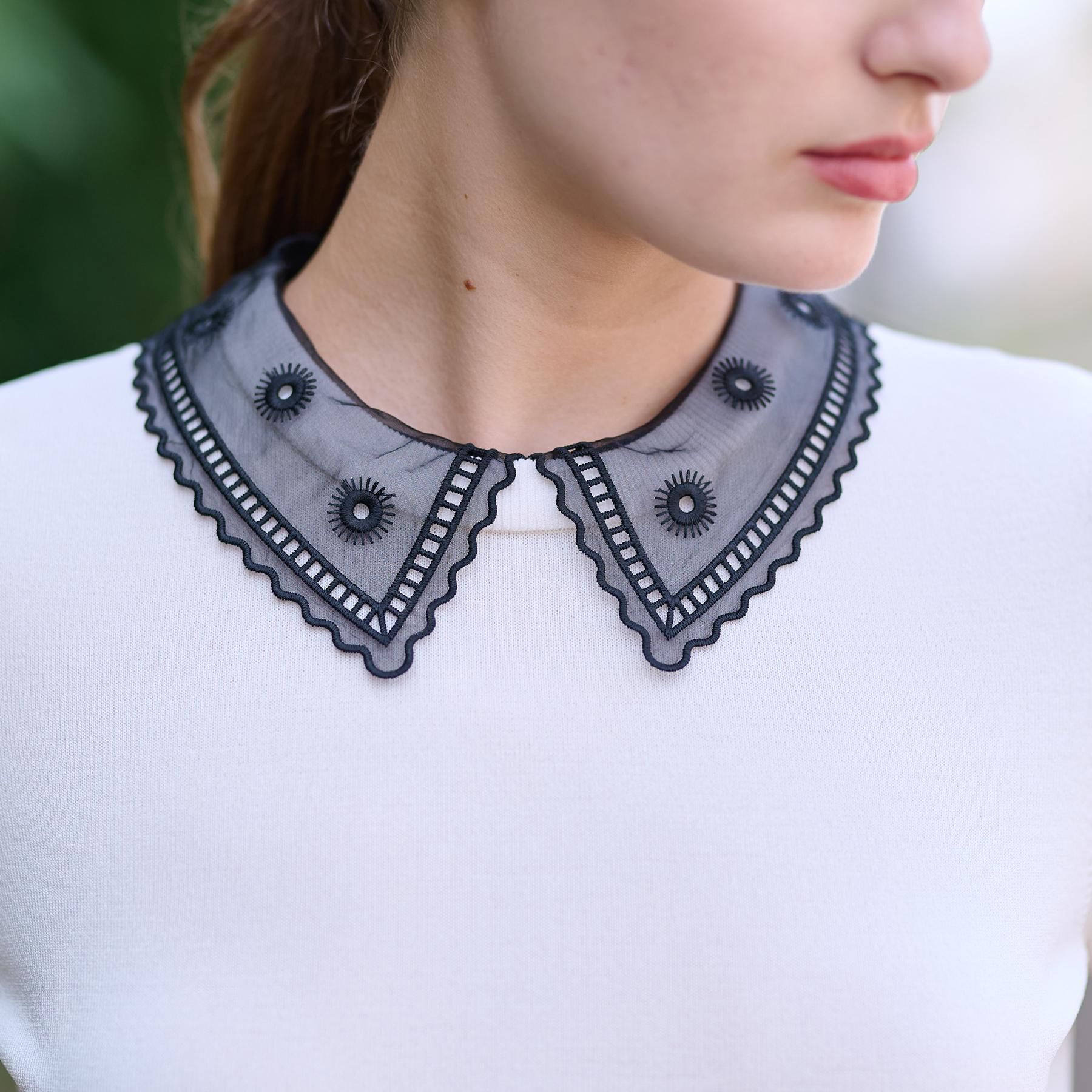 DRESSTERIOR「【洗える／2WAY】エンブロイダリーカラーニット」|ニット・セーター|