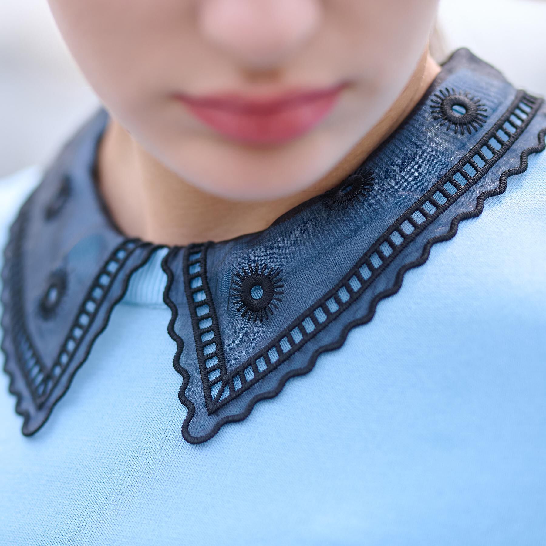 DRESSTERIOR「【洗える／2WAY】エンブロイダリーカラーニット」|ニット・セーター|