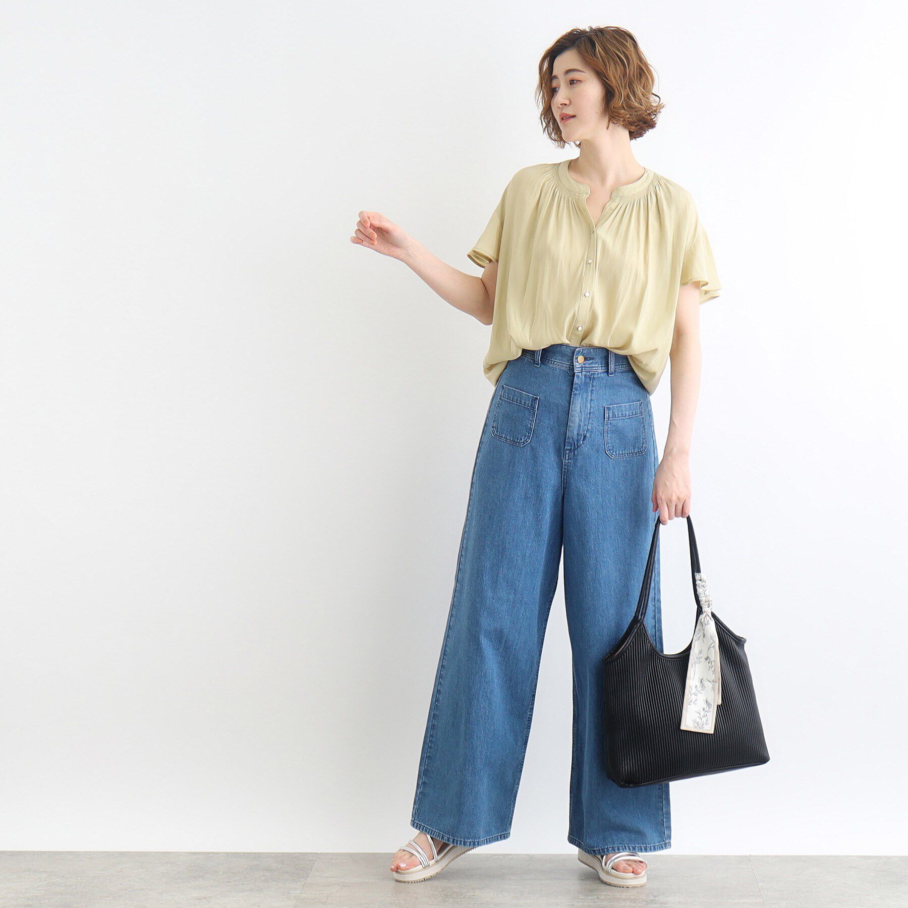 grove「プリーツスカーフトート」|トートバッグ|