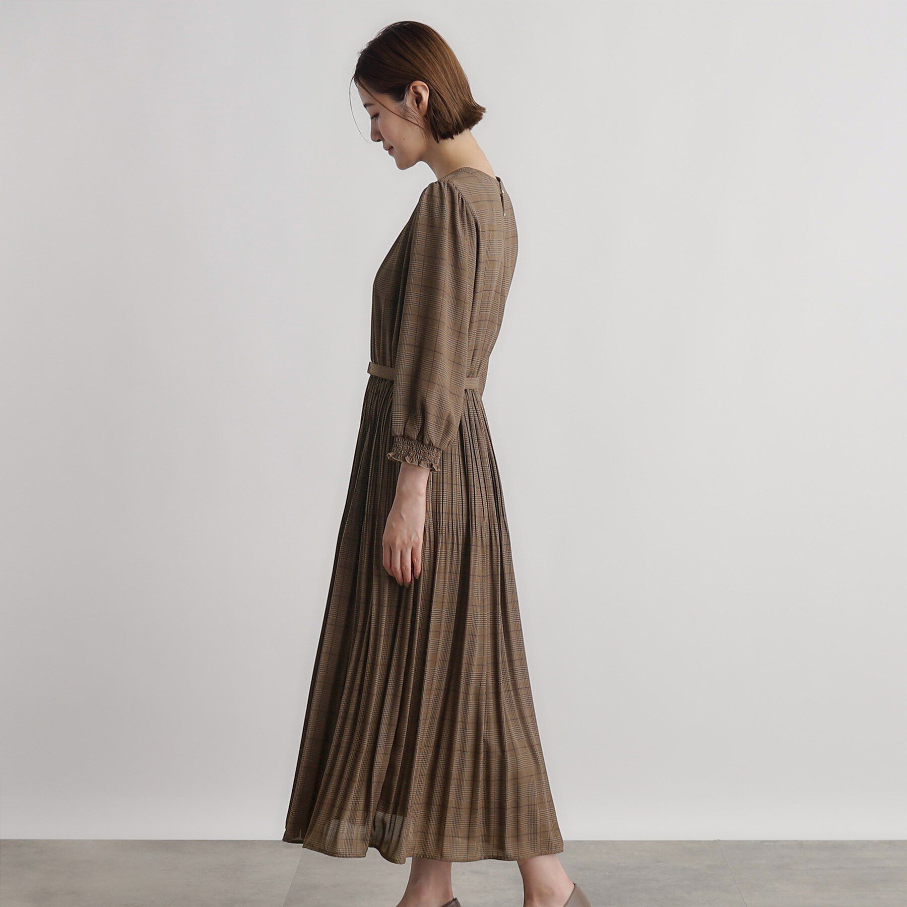 grove「ドビーアソートチェックプリントワンピース」|ワンピース|