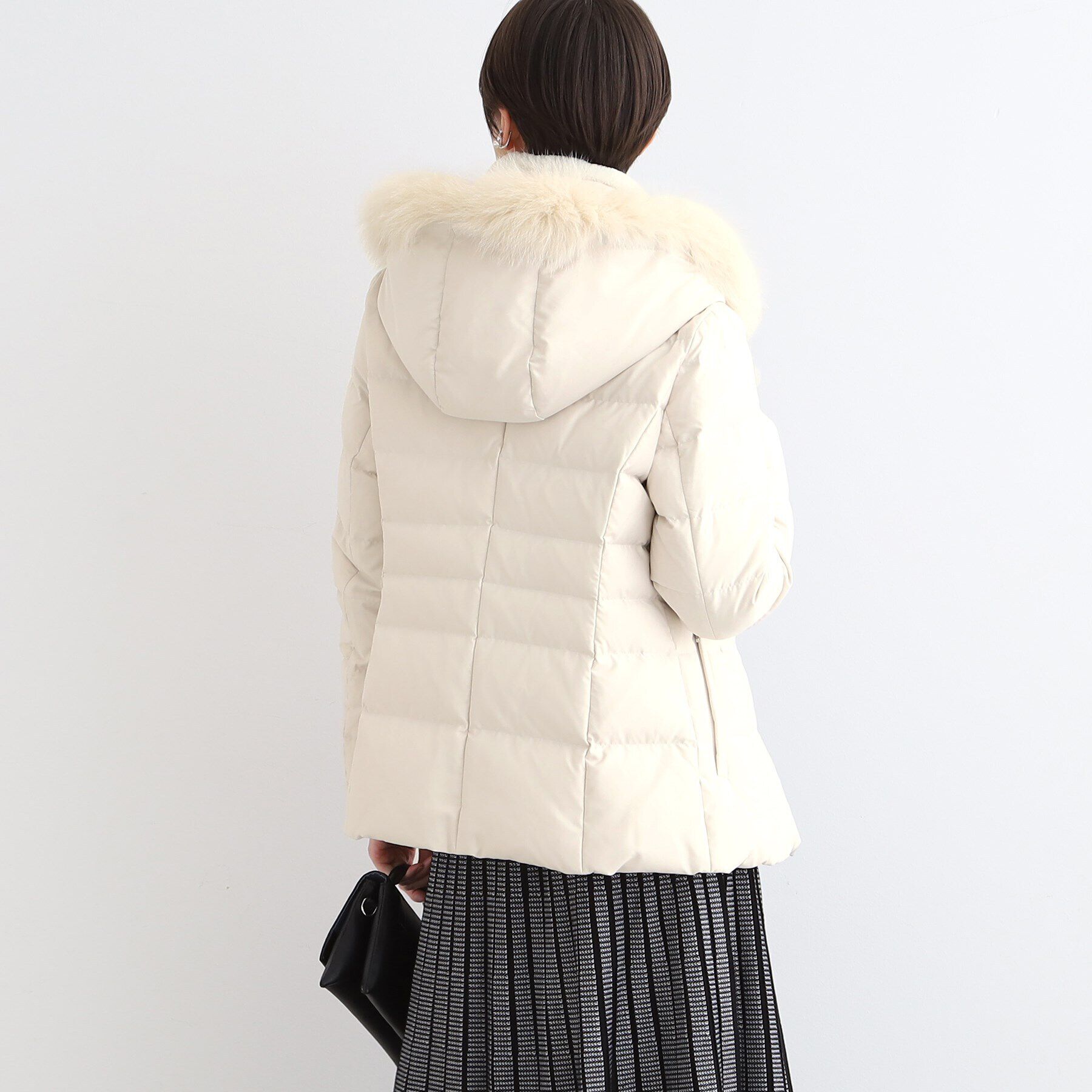 INDIVI「【リニューアル！／マルチWAY／フォックスファー／ショート丈】リサイクルダウンコート」|ダウン|