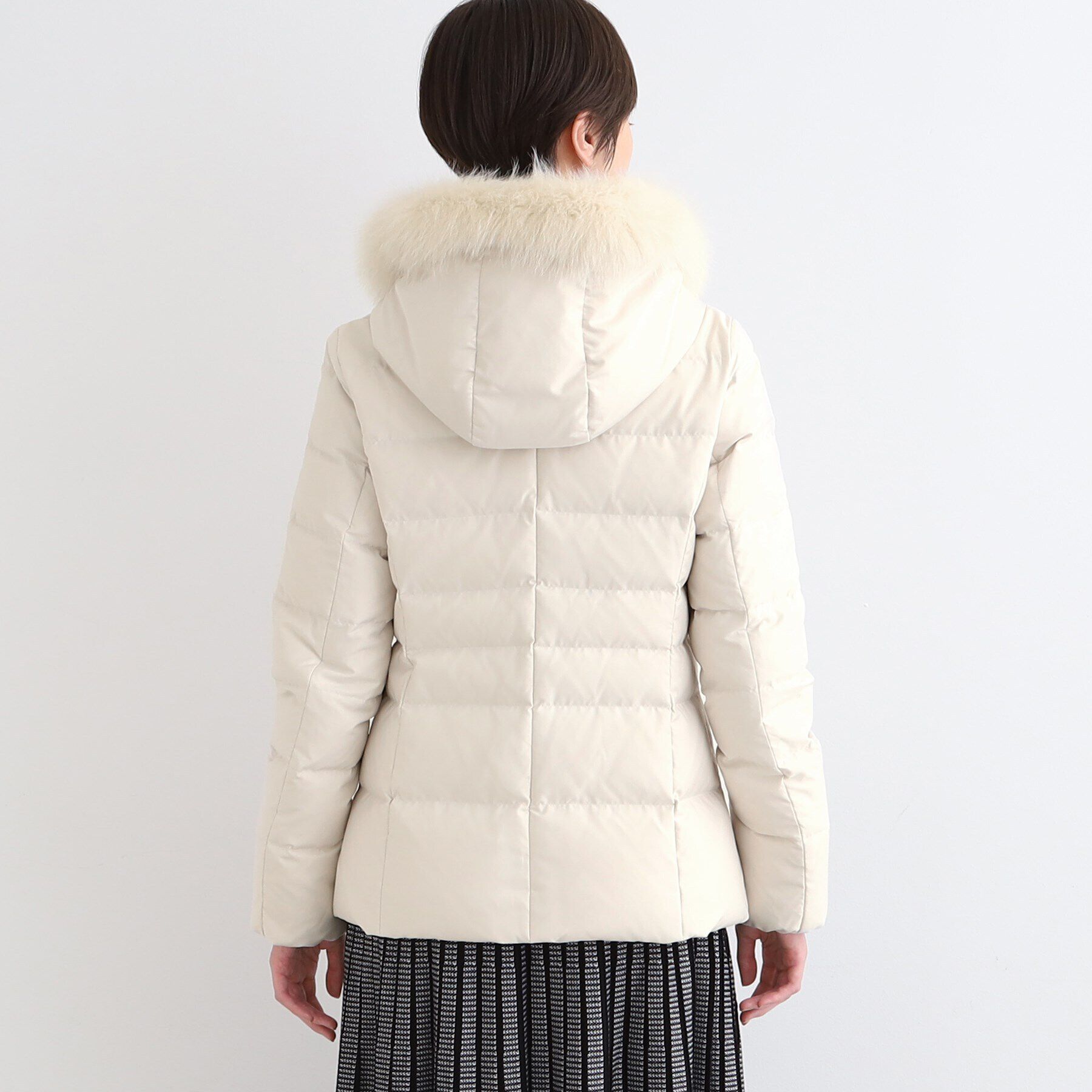 INDIVI「【リニューアル！／マルチWAY／フォックスファー／ショート丈】リサイクルダウンコート」|ダウン|