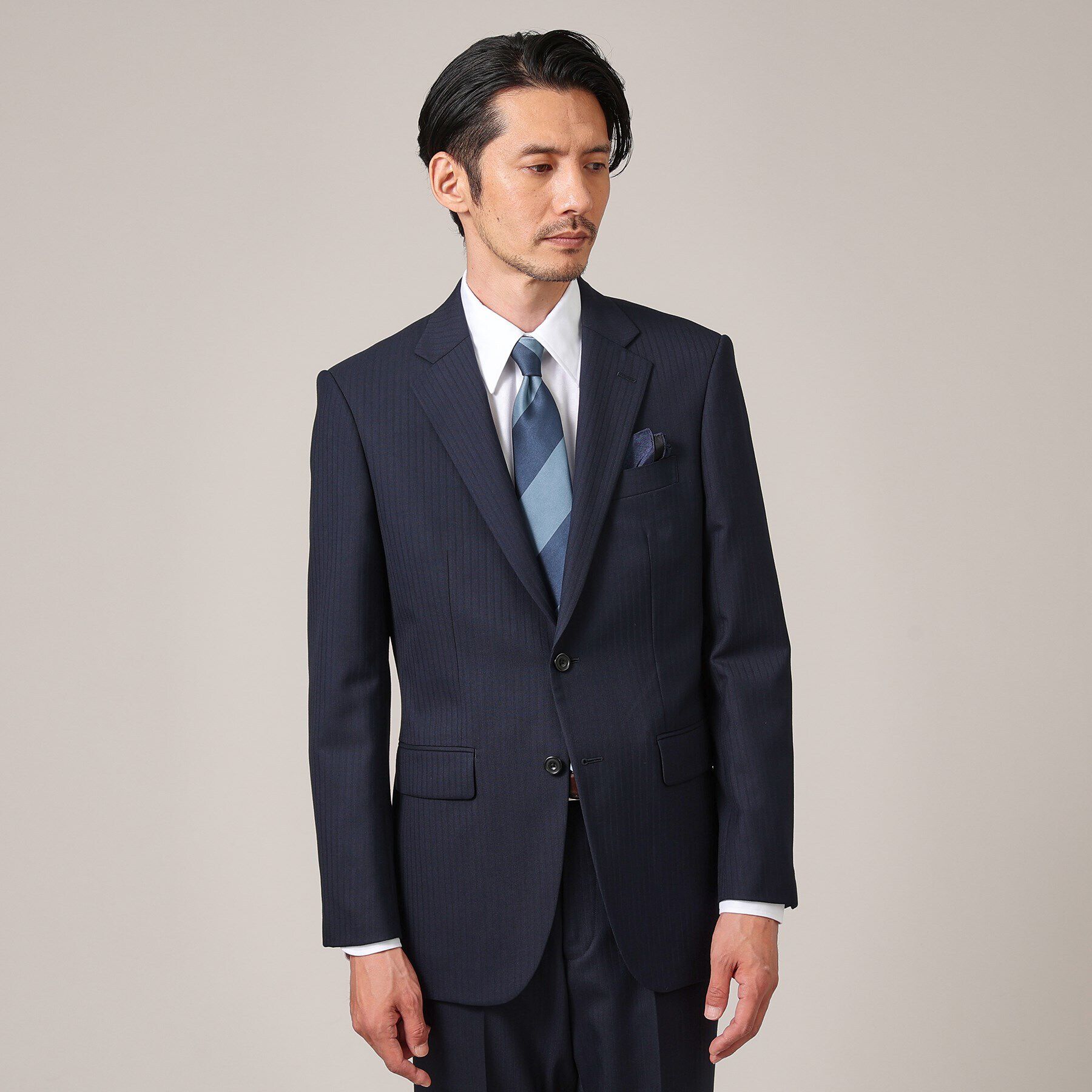 TAKEO KIKUCHI「シャドーオルタネート　ストライプ スーツ」|スーツ|ブルー(393)