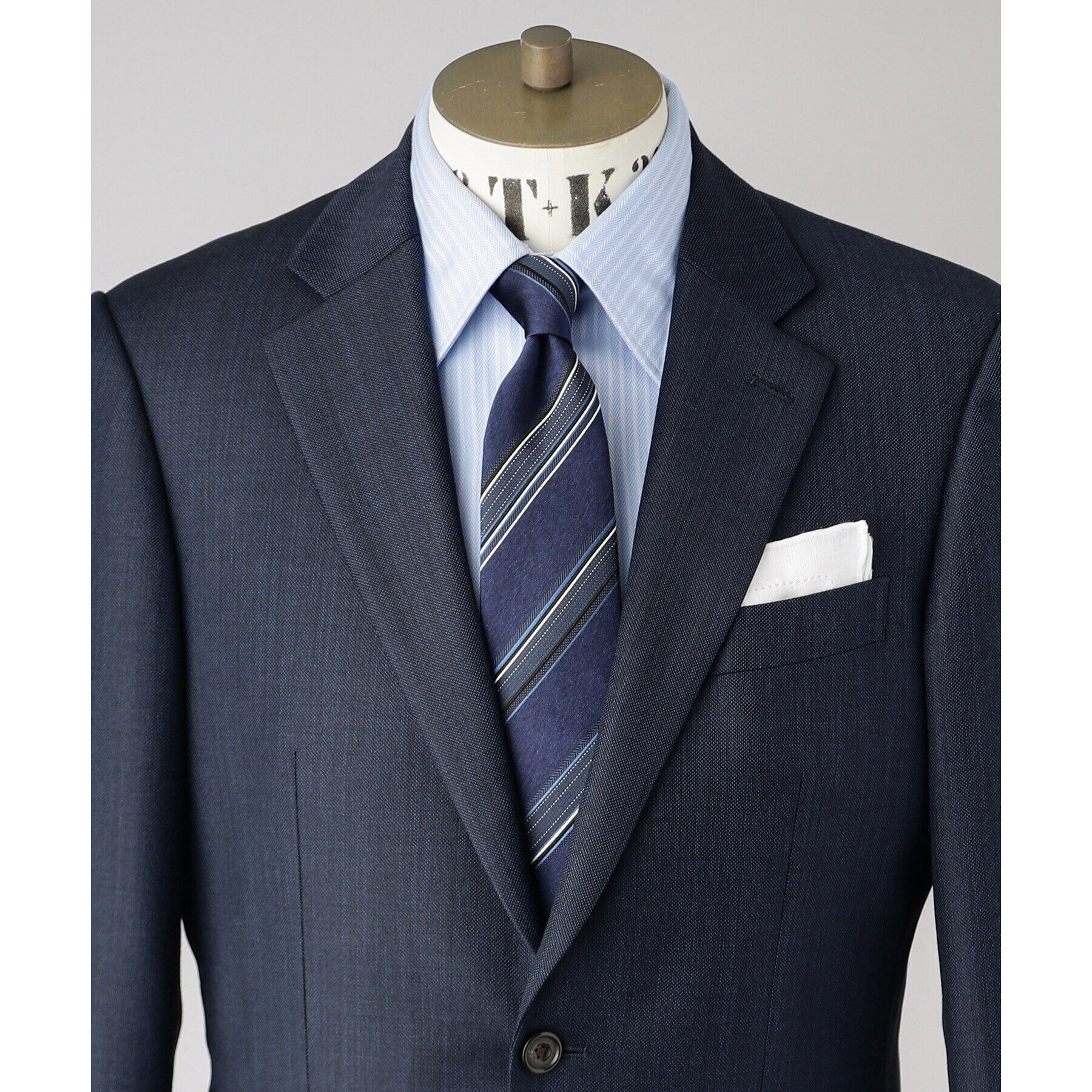 TAKEO KIKUCHI「【THE FLAGSHIP】刺子ストライプ　ネクタイ」|ネクタイ・蝶ネクタイ|ネイビー(394)