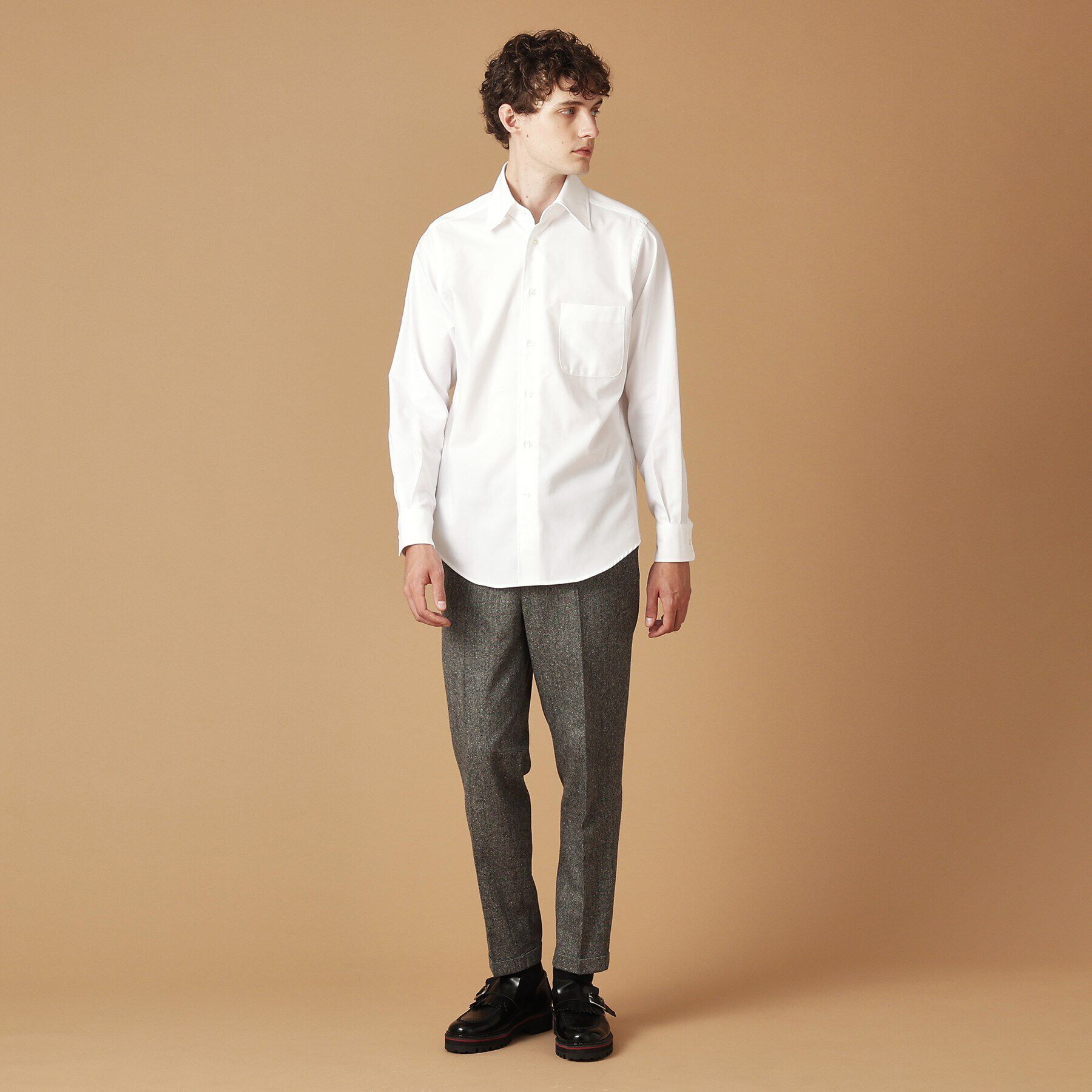 40CARATS&525「コットンレーヨン タブカラードレスシャツ」|シャツ・ブラウス|