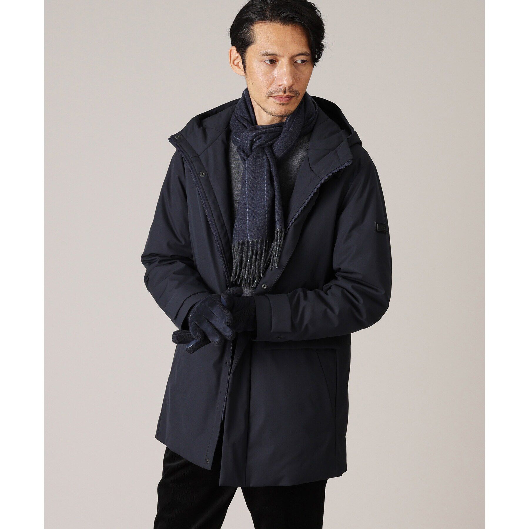 TAKEO KIKUCHI「【洗えるカシミヤ】ヘリンボン　ストライプ マフラー」|ストール|