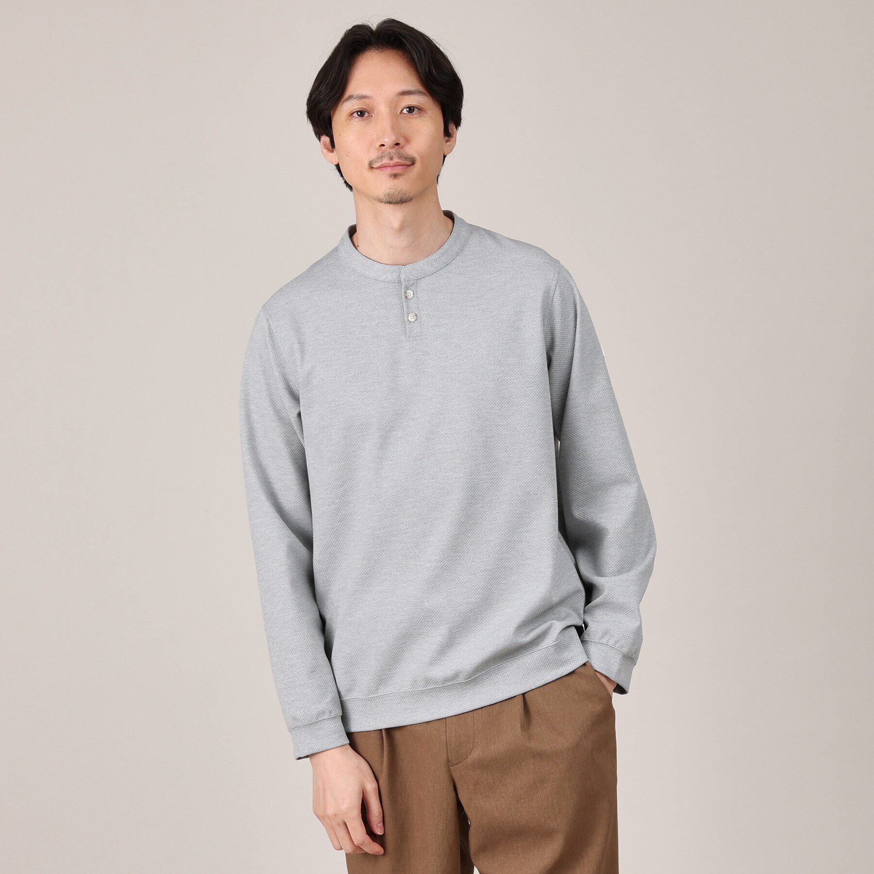 TAKEO KIKUCHI「メランジ ハニカム プルーバー」|Tシャツ・カットソー|ライトグレー(011