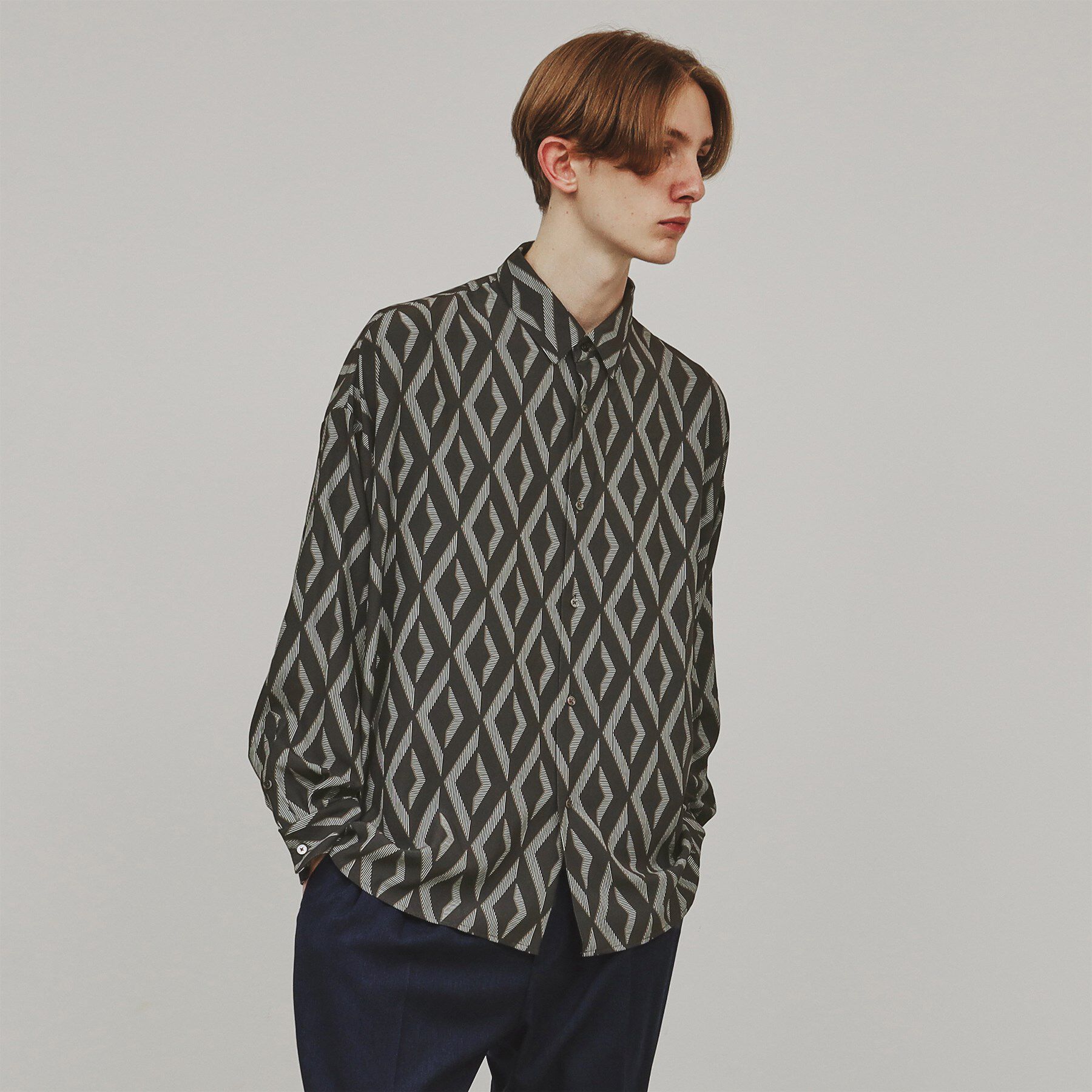 tk.TAKEO KIKUCHI「バティック柄シャツ」|シャツ・ブラウス|チャコールグレー(4