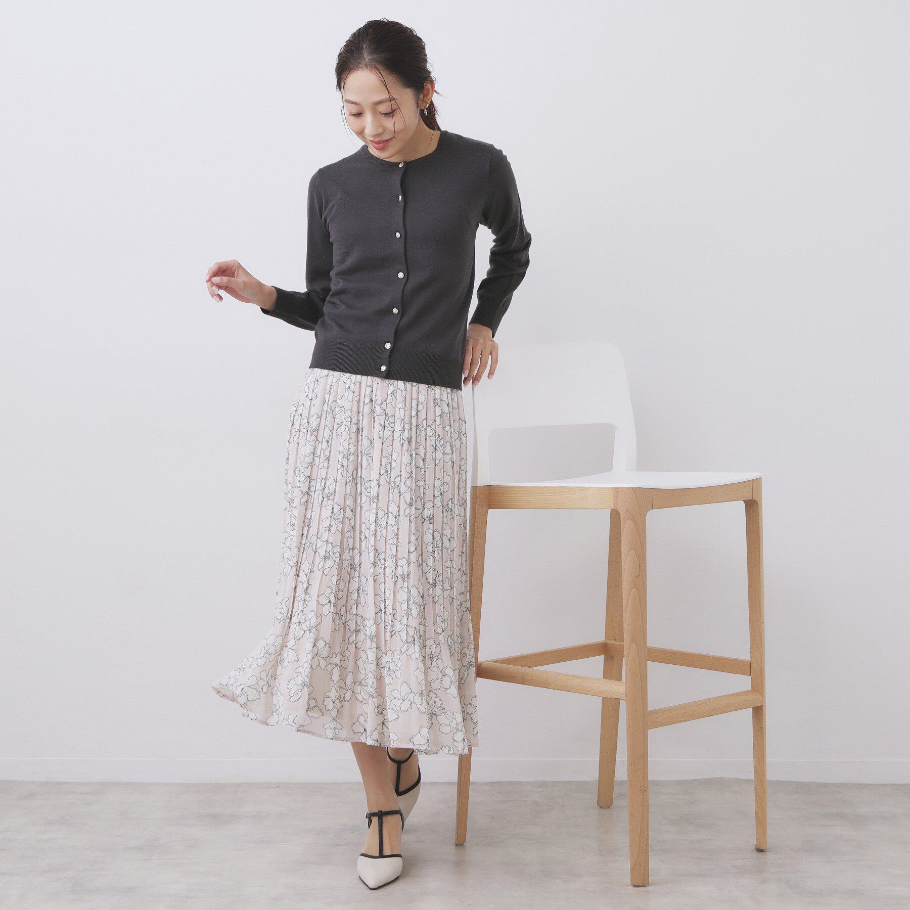 index「柄編みクルーネックカーディガン【洗濯機OK】」|カーディガン|