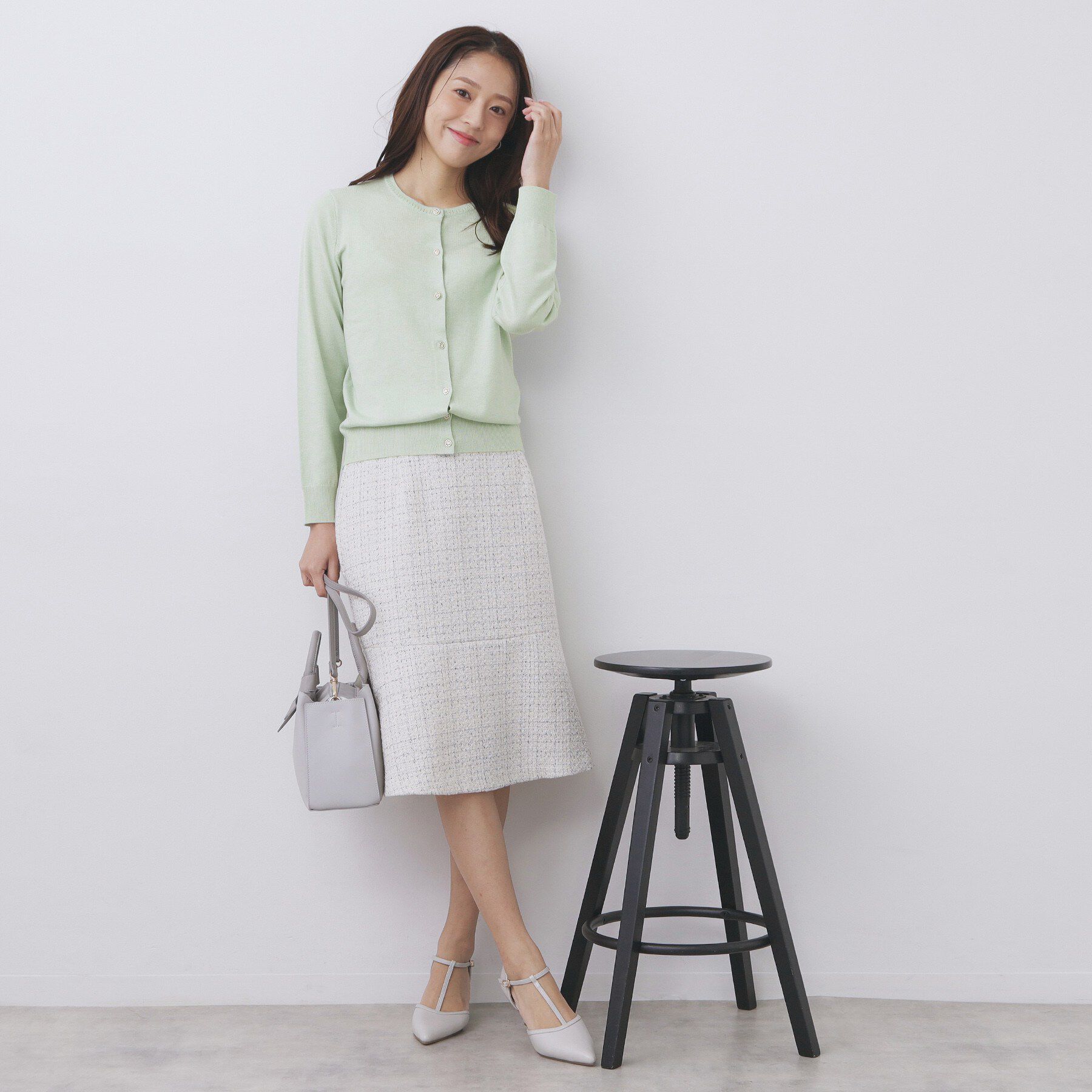 index「柄編みクルーネックカーディガン【洗濯機OK】」|カーディガン|