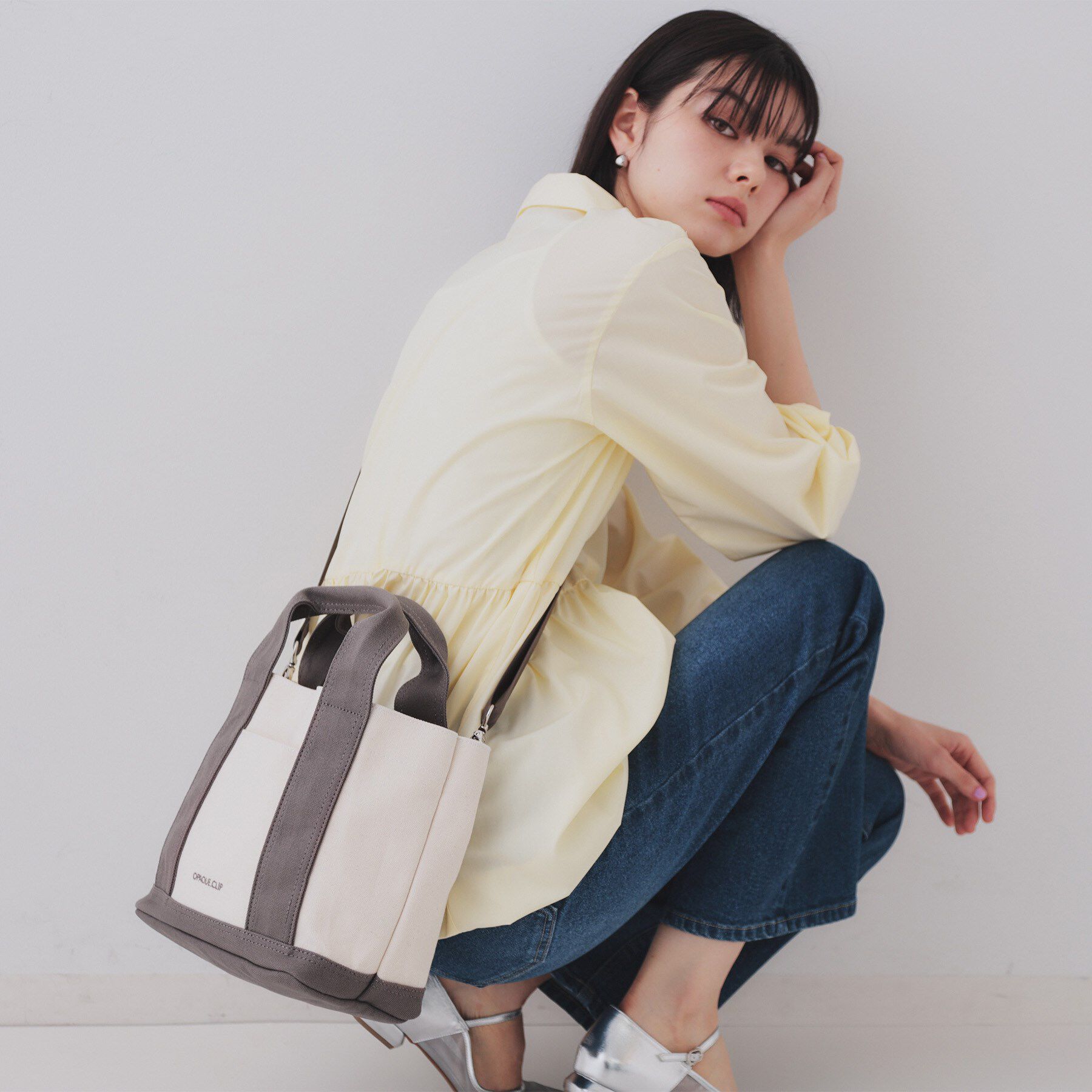 OPAQUE.CLIP「【2WAY／多ポケット】3層セパレートミドルトートバッグ」|トートバッグ|