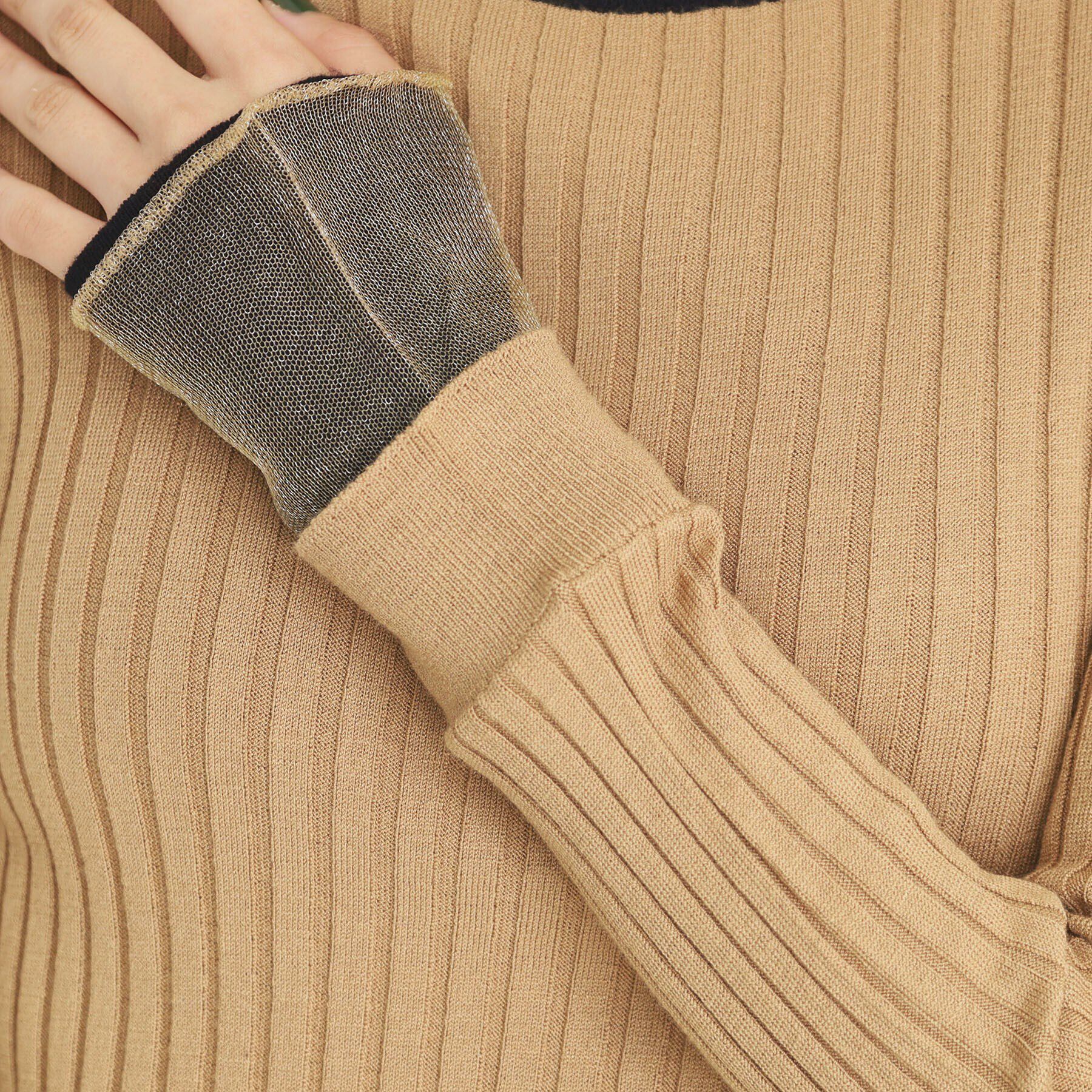 THE SHOP TK「袖シアー配色リブ【洗えるニット】」|ニット・セーター|