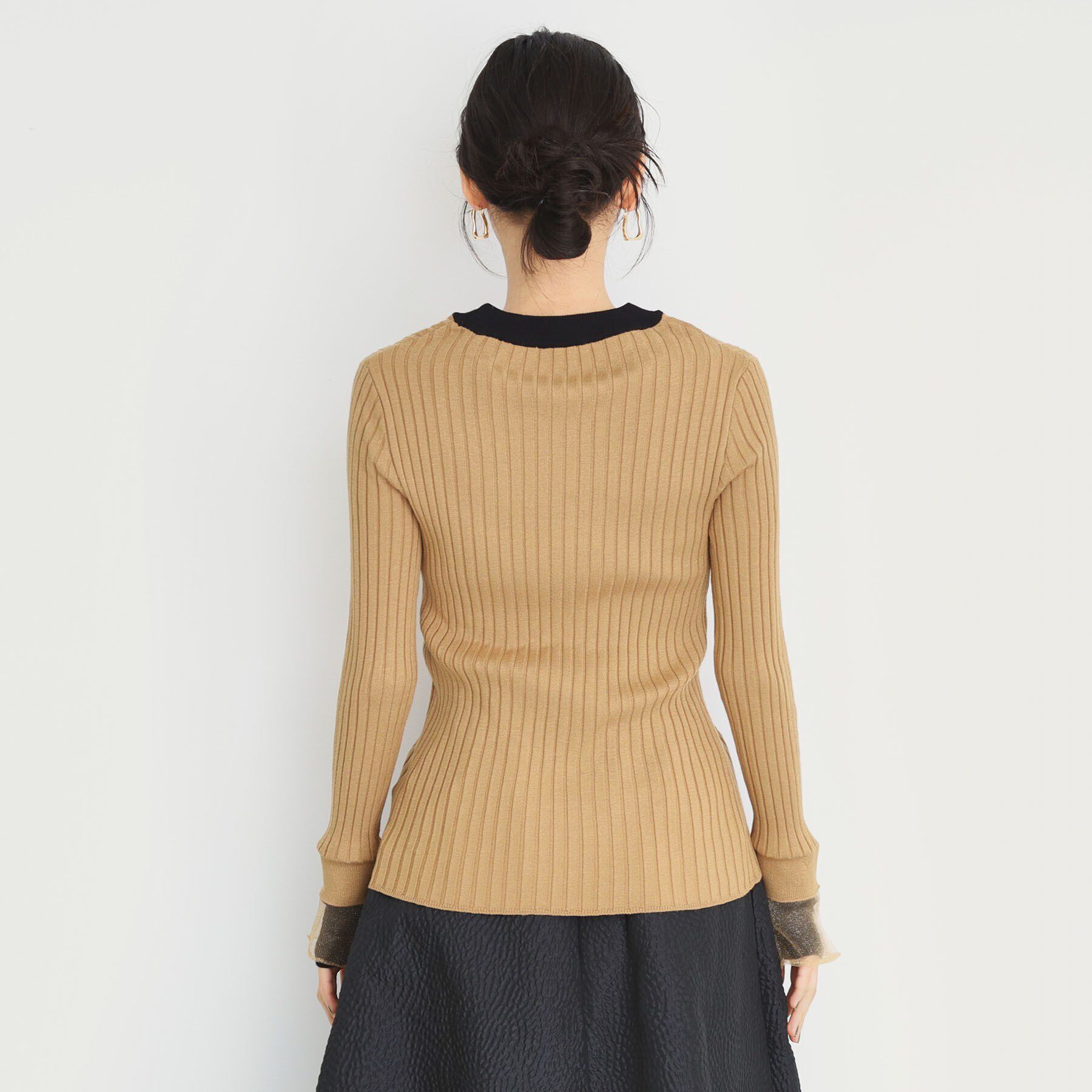 THE SHOP TK「袖シアー配色リブ【洗えるニット】」|ニット・セーター|