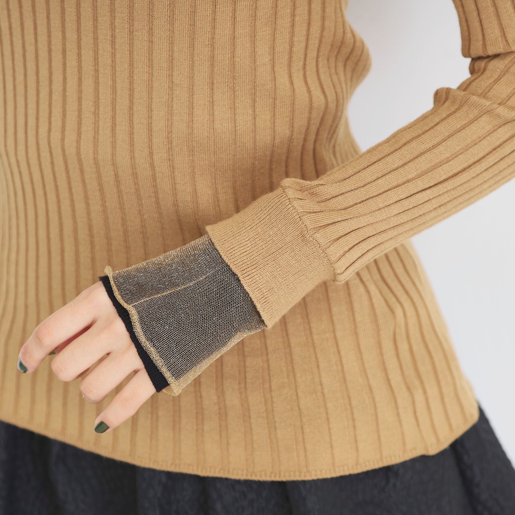 THE SHOP TK「袖シアー配色リブ【洗えるニット】」|ニット・セーター|