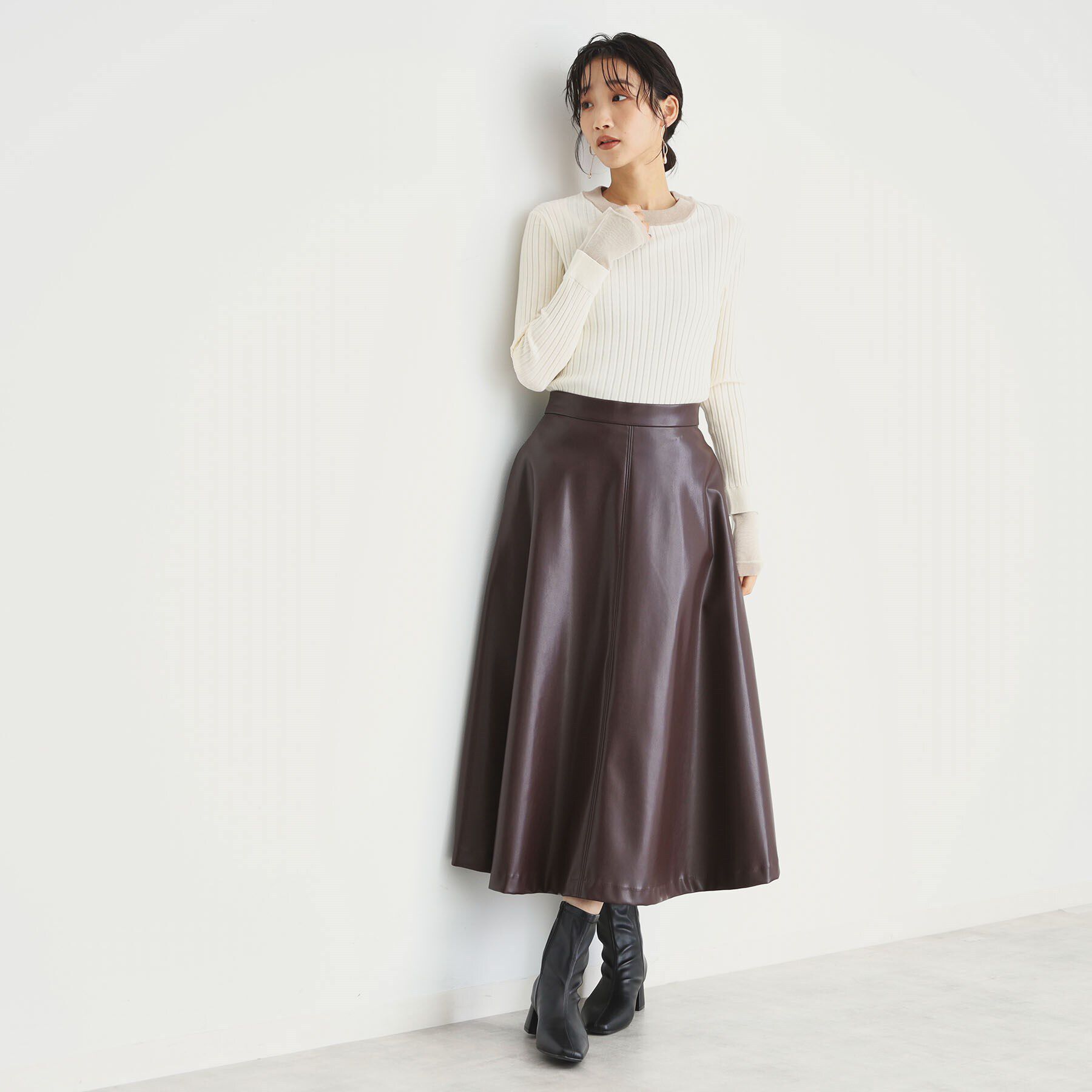 THE SHOP TK「袖シアー配色リブ【洗えるニット】」|ニット・セーター|