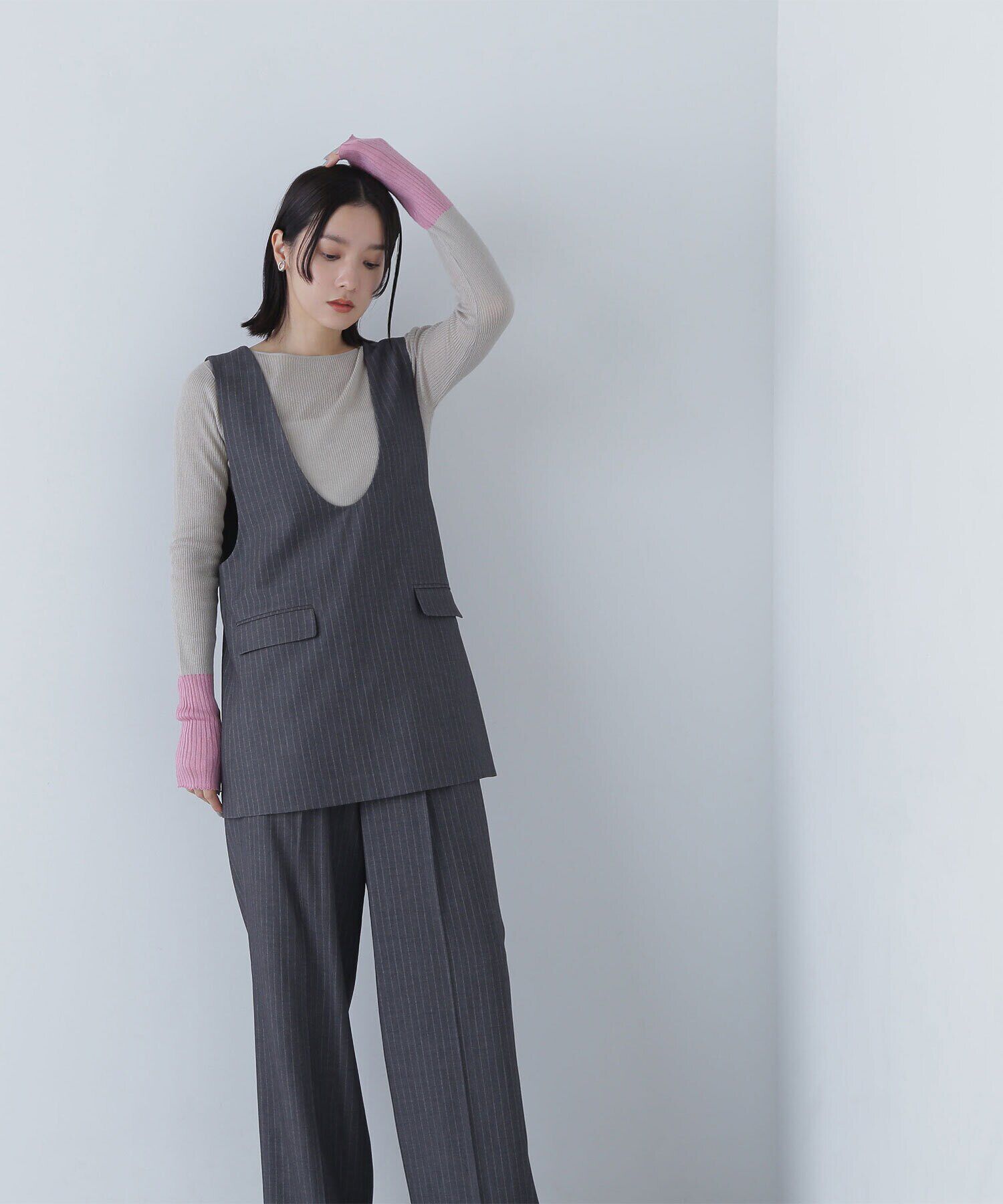  「Uネックチュニック＆ワイドパンツ」|ワンピース|