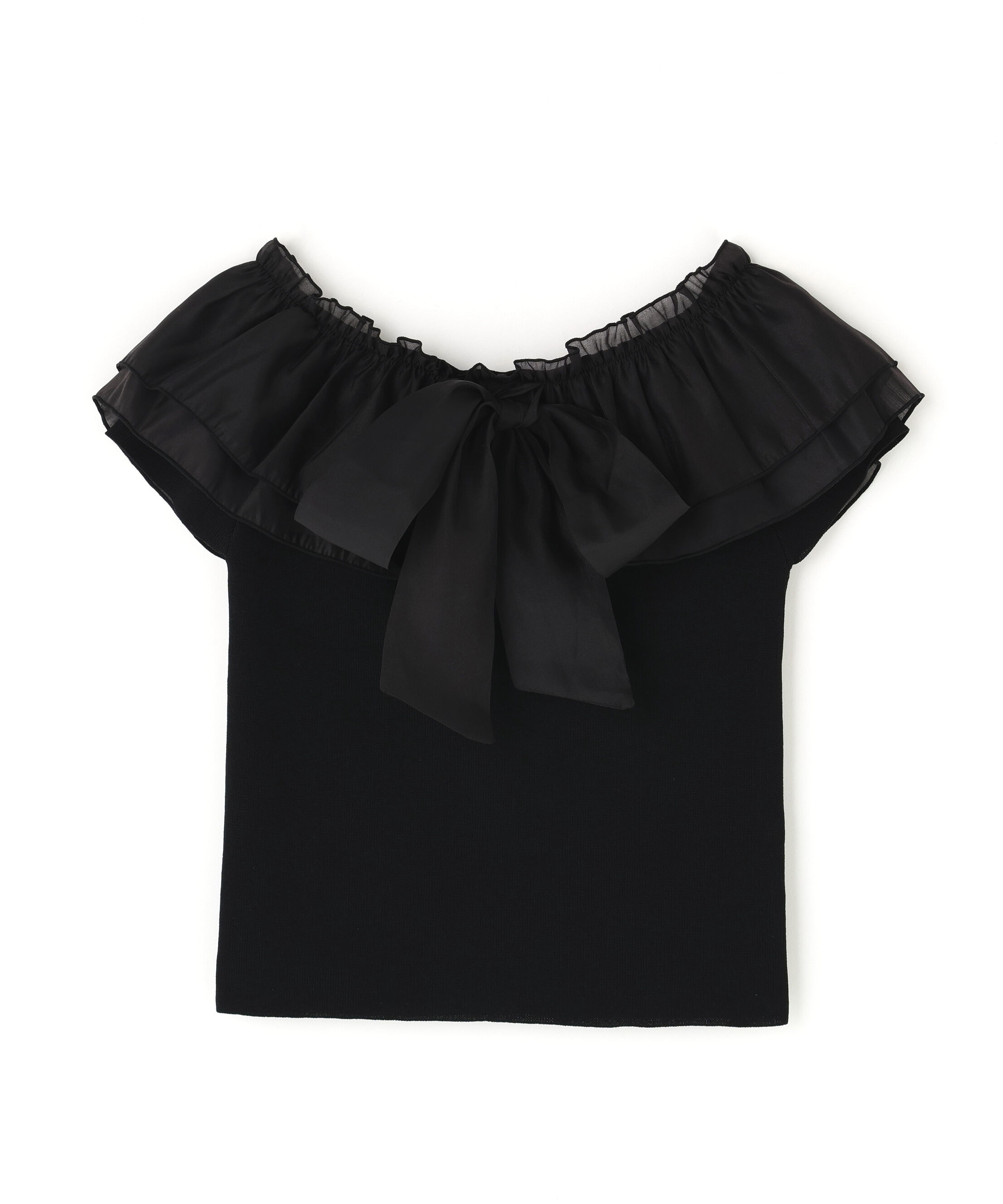  「オフショルフリルリボンニット」|ニット・セーター|