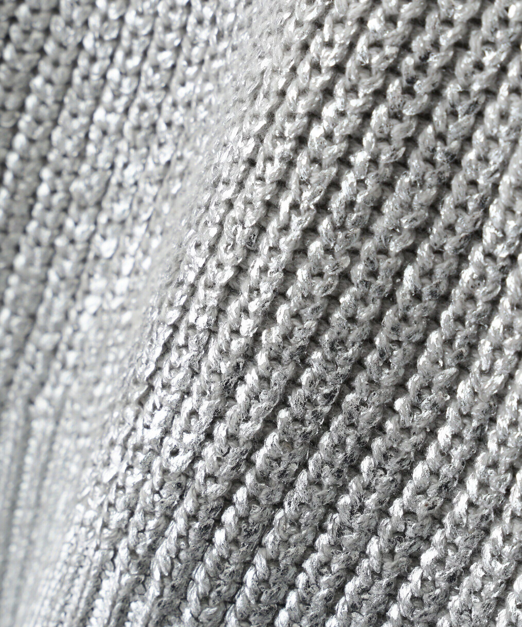  「箔プリント片畦編みニット」|ニット・セーター|