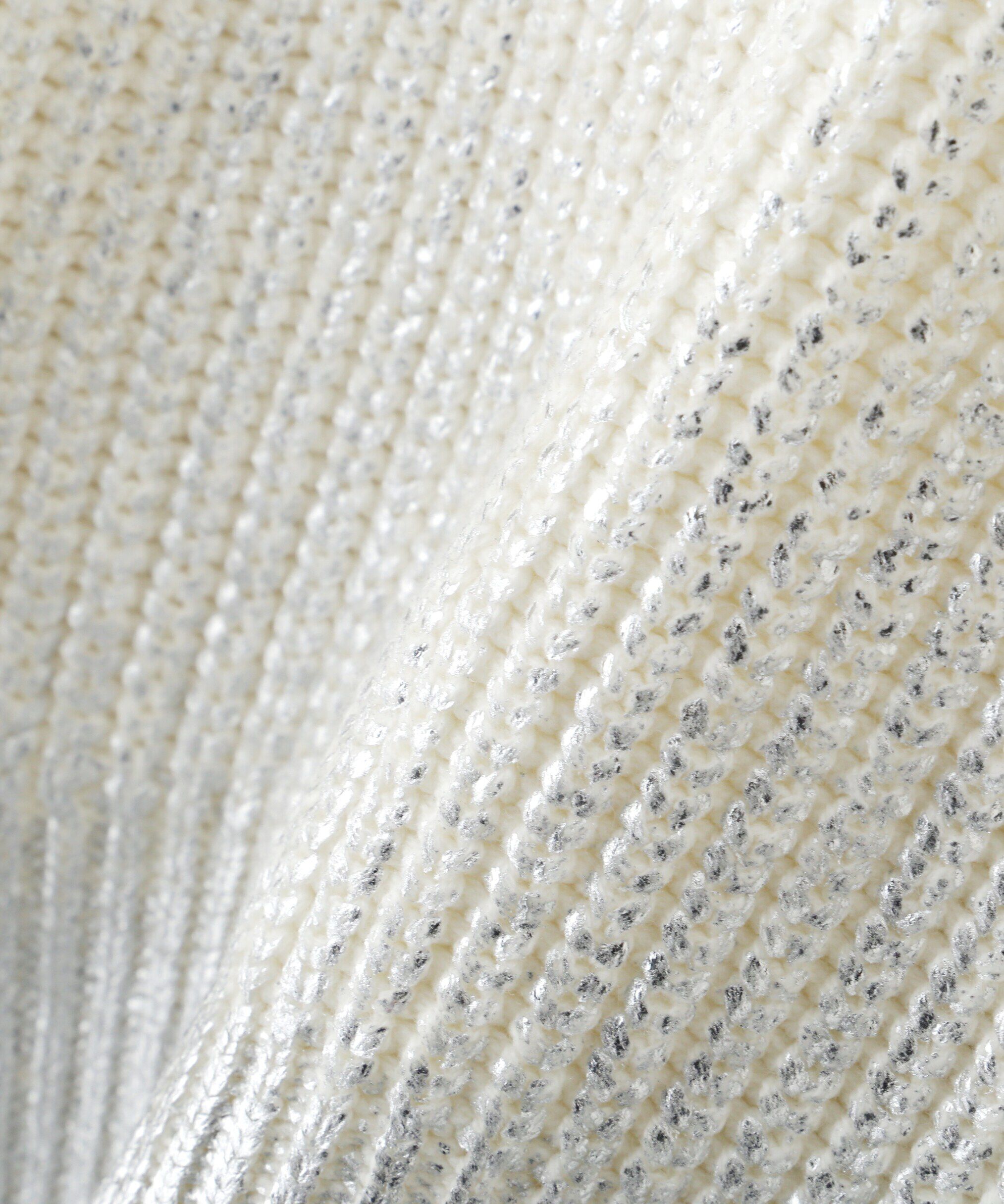  「箔プリント片畦編みニット」|ニット・セーター|