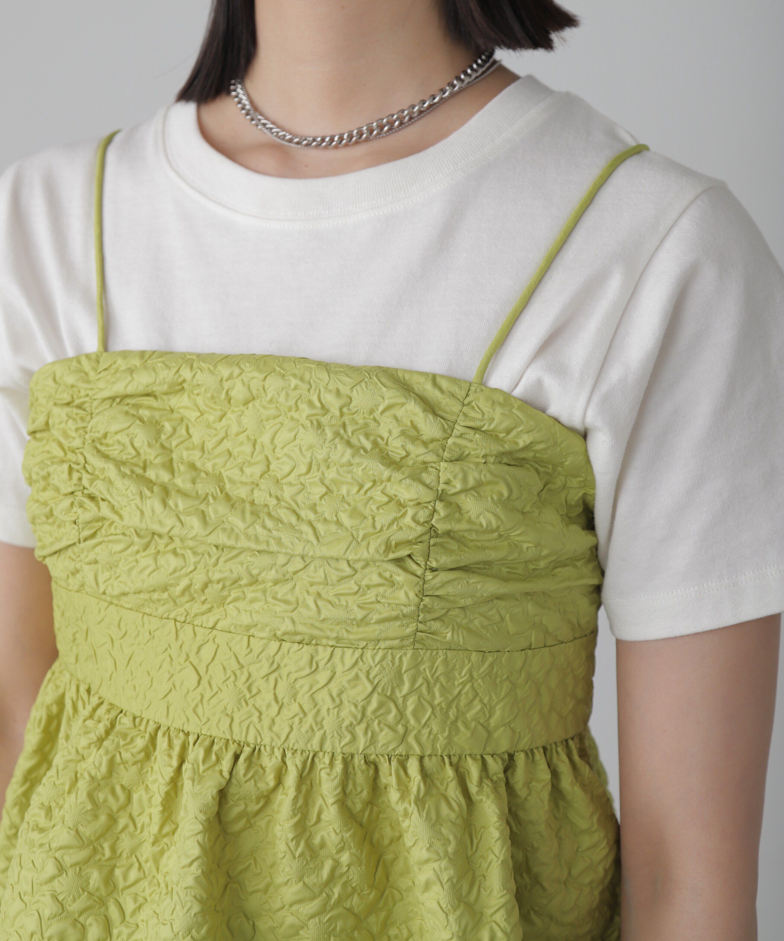  「エンボスシャーリングキャミソール」|シャツ・ブラウス|