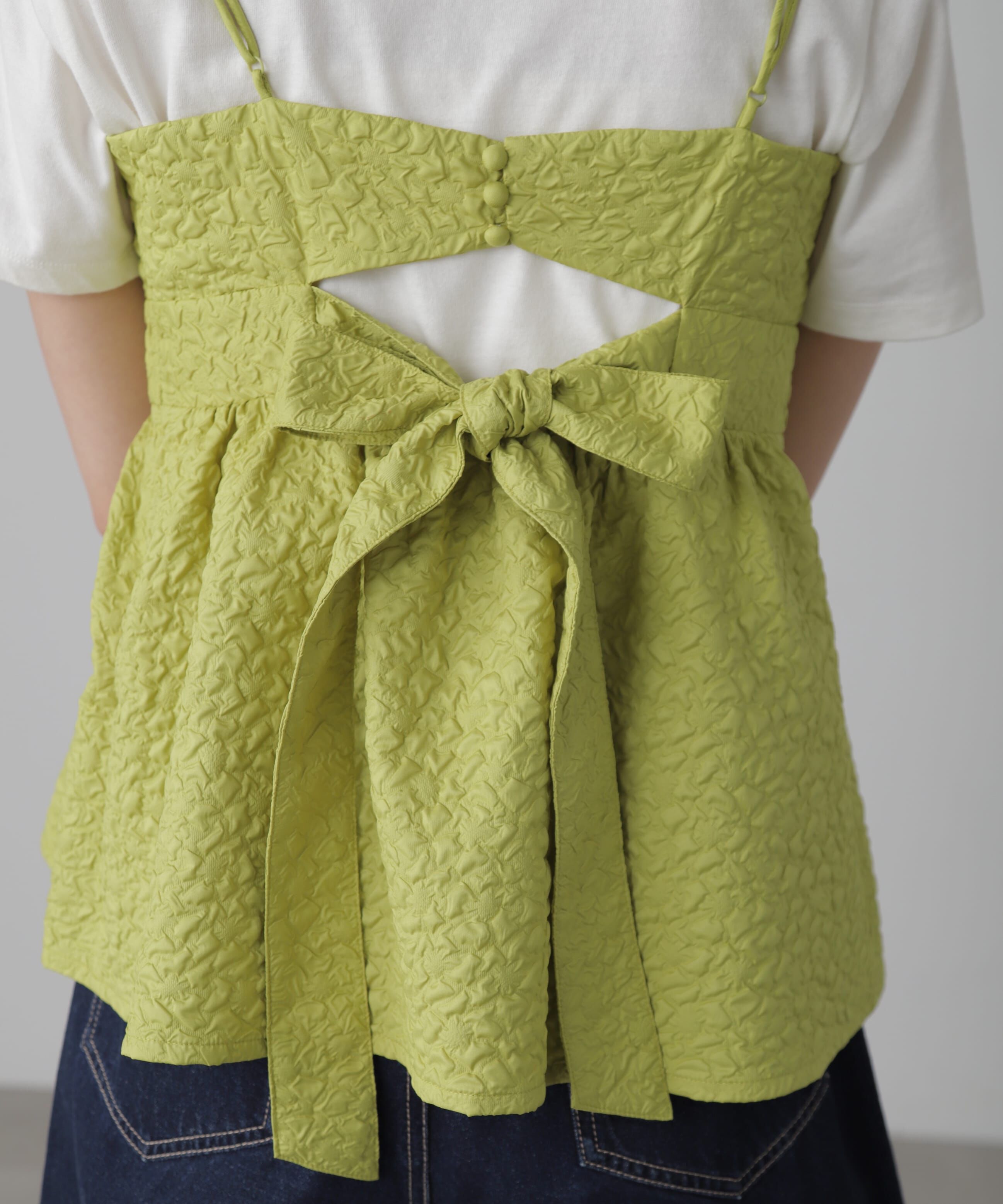  「エンボスシャーリングキャミソール」|シャツ・ブラウス|