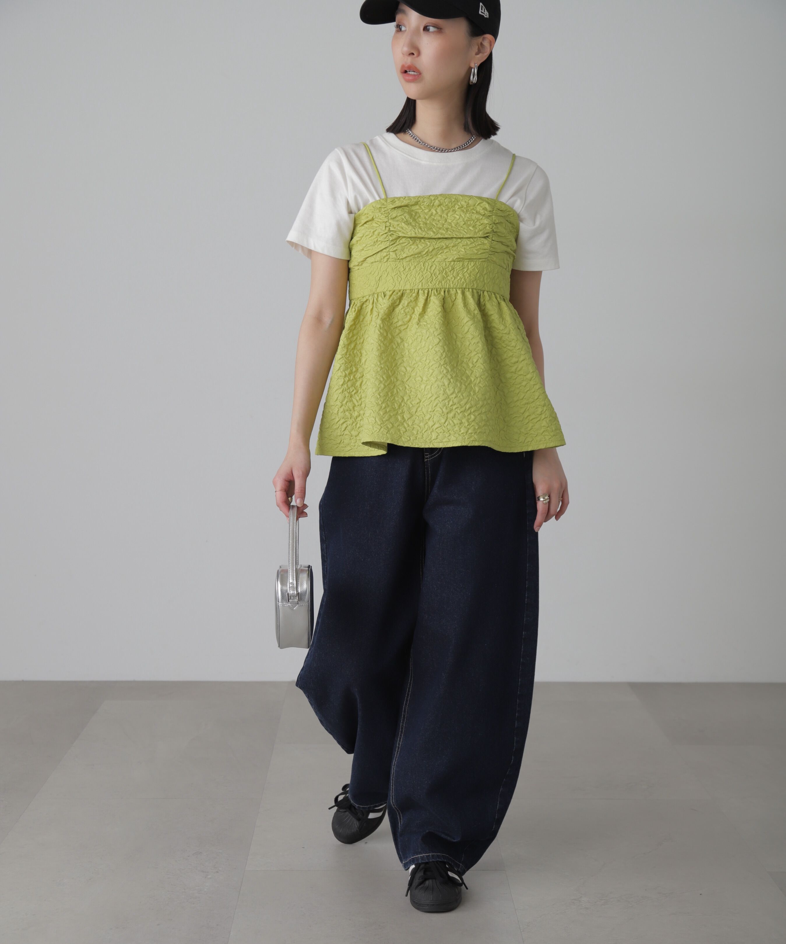  「エンボスシャーリングキャミソール」|シャツ・ブラウス|