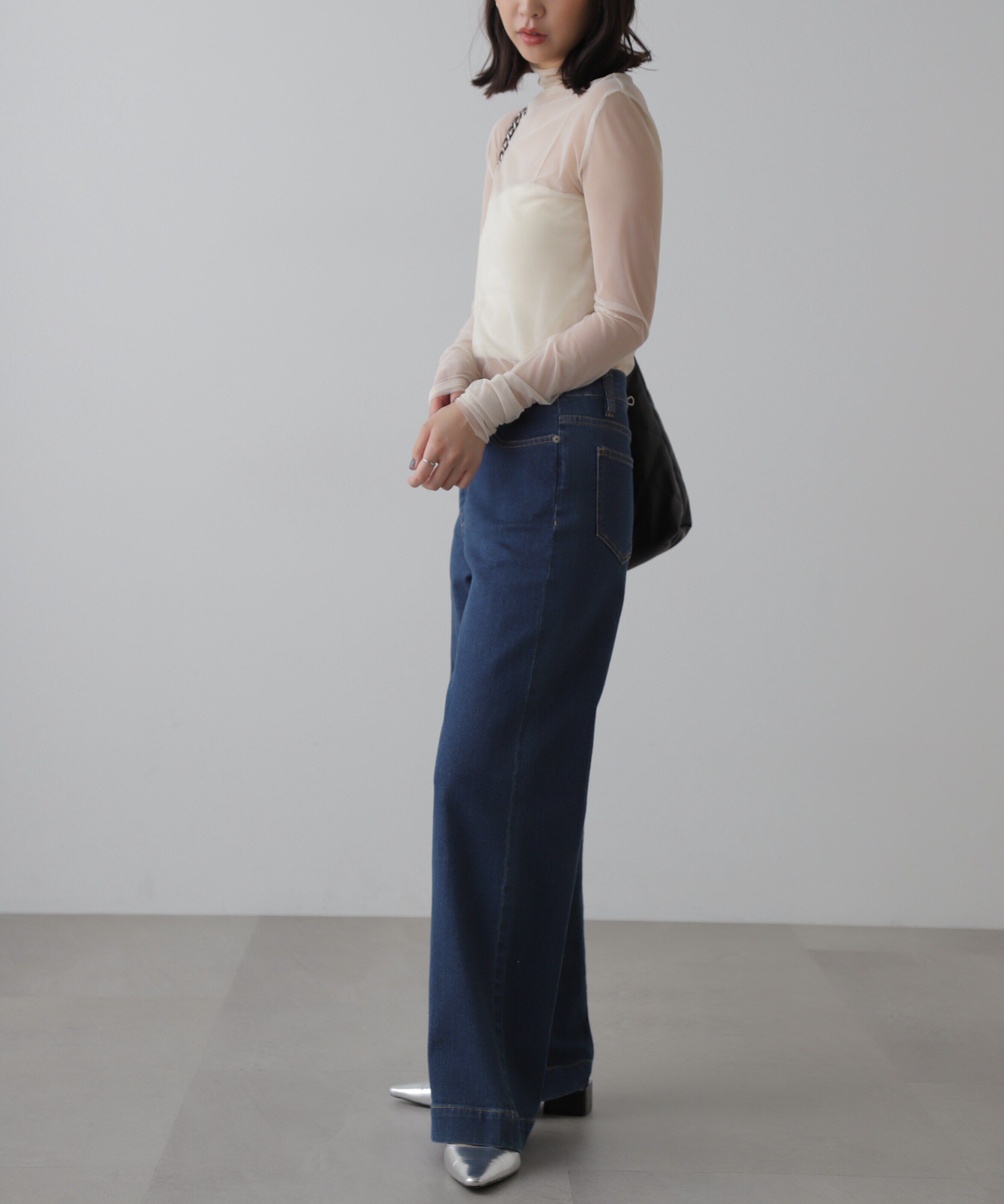  「シースルーハイネックカットソー」|Tシャツ・カットソー|