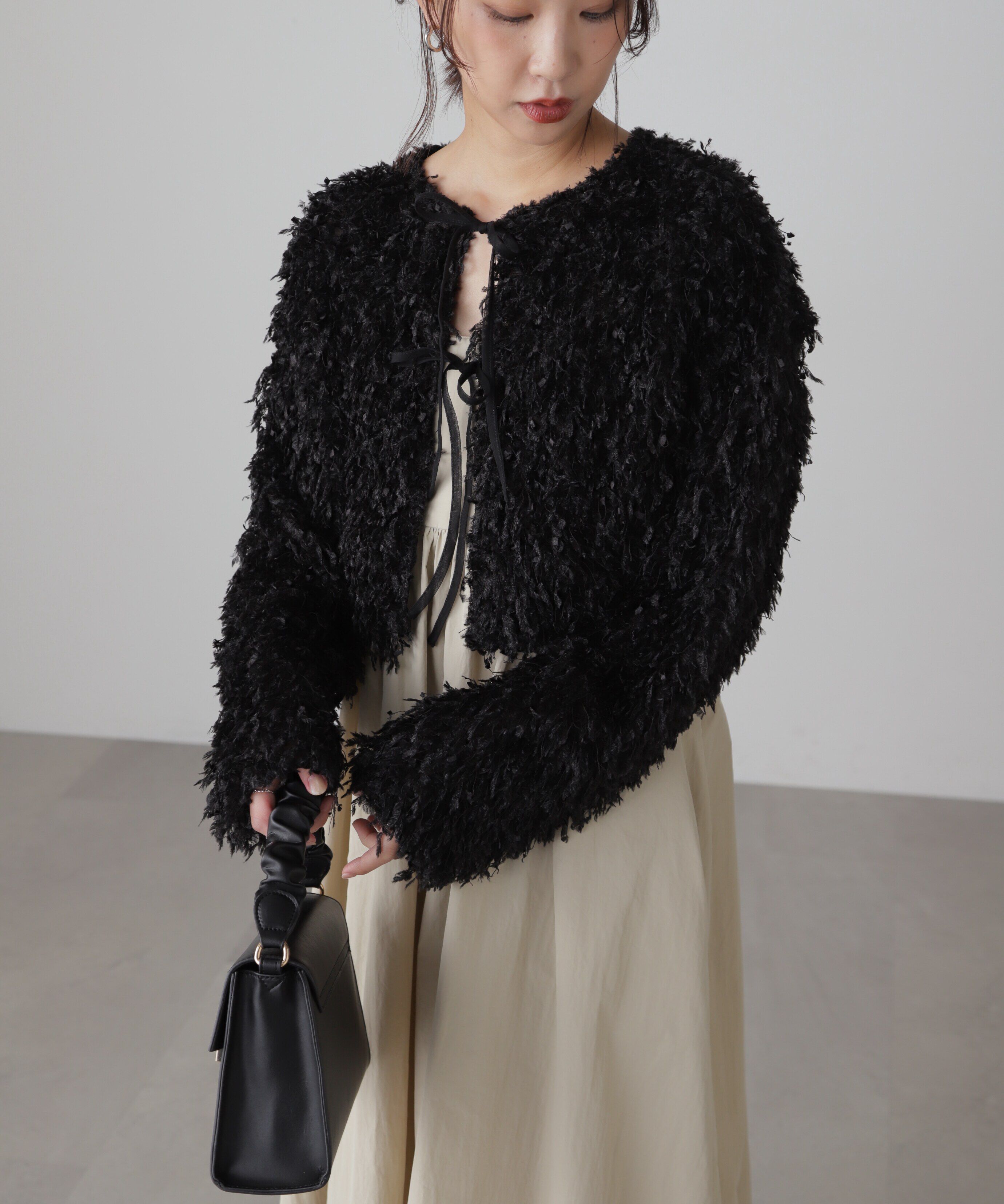  「フェザーライクカーディガン」|シャツ・ブラウス|ブラック