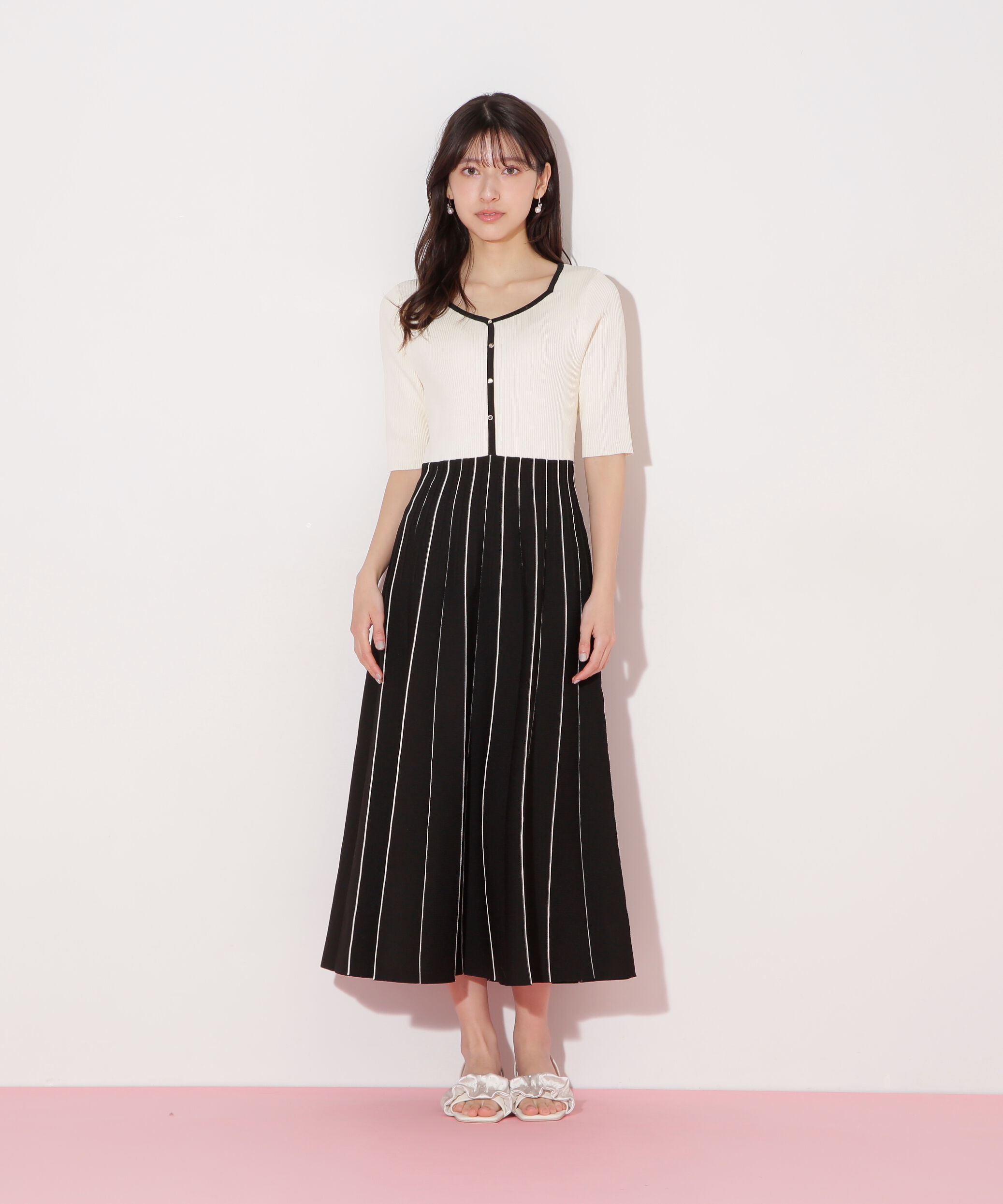  「プリーツニットワンピース」|ワンピース|