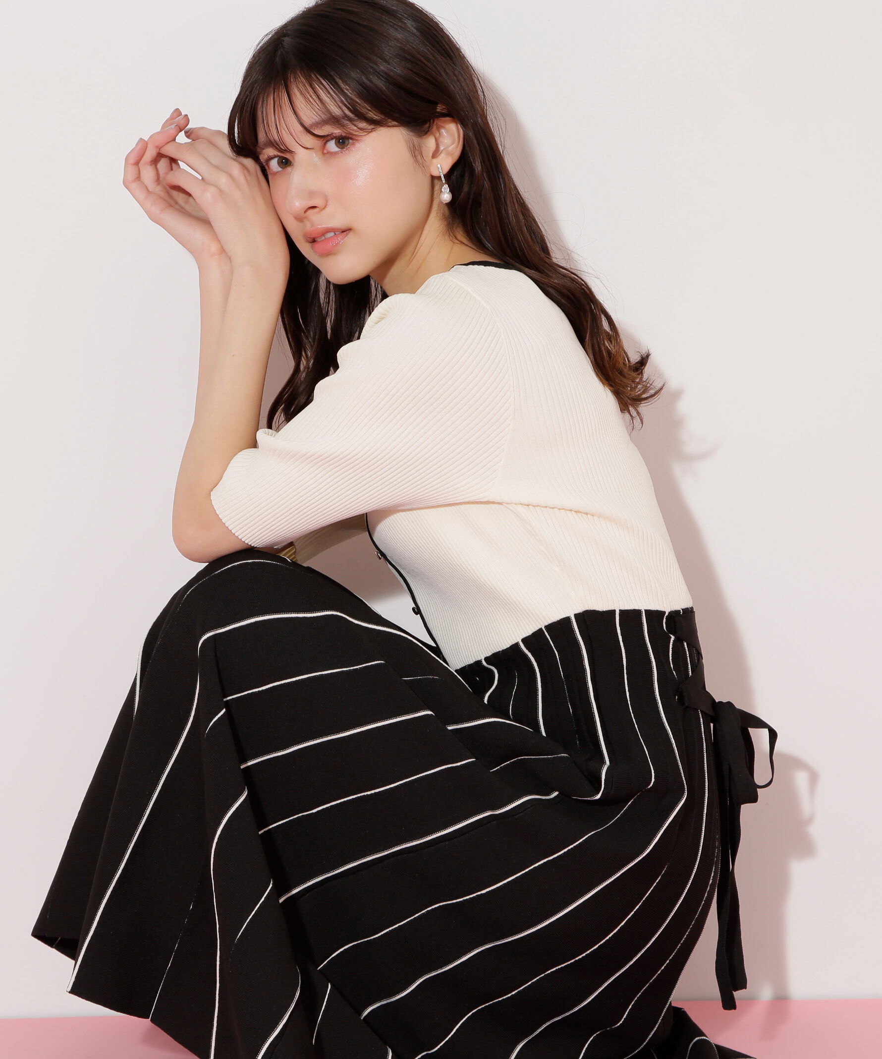  「プリーツニットワンピース」|ワンピース|