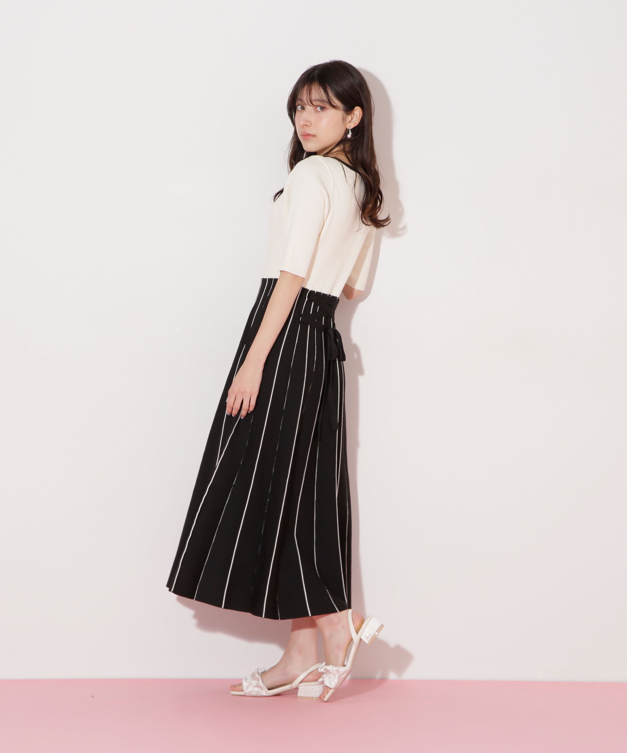  「プリーツニットワンピース」|ワンピース|