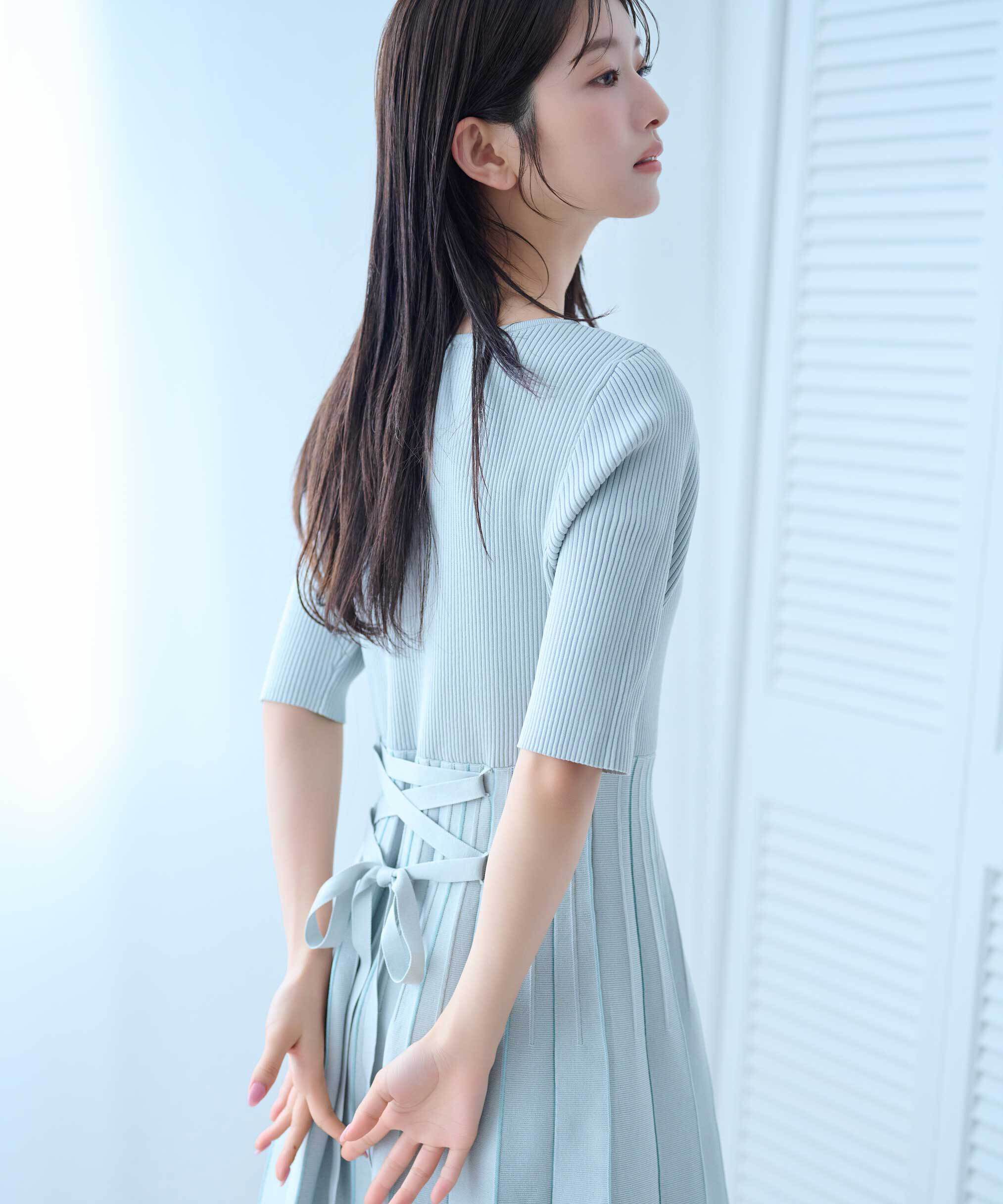  「プリーツニットワンピース」|ワンピース|