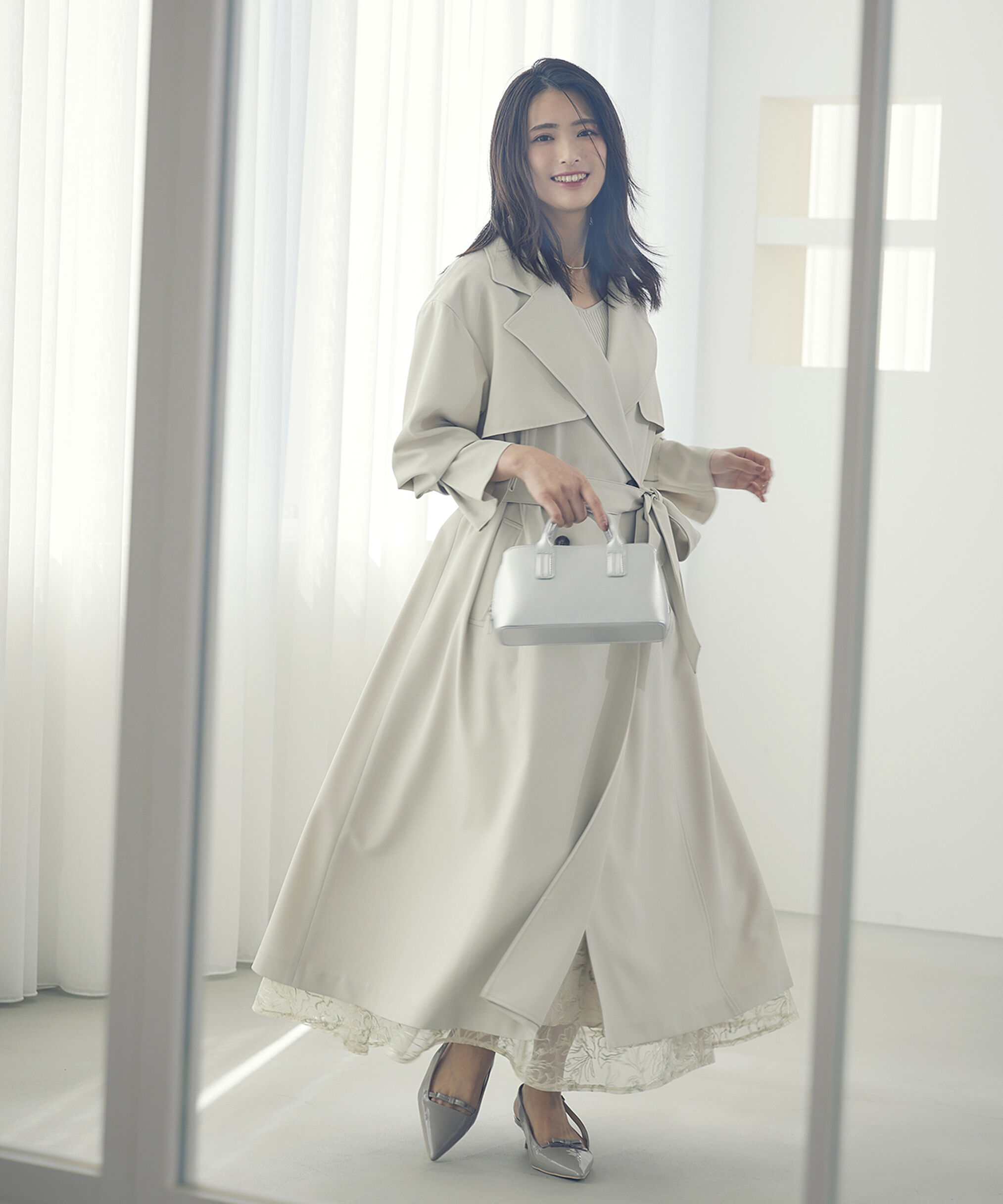 PROPORTION BODY DRESSING「ベーシックロングトレンチ」|その他|グレージュ