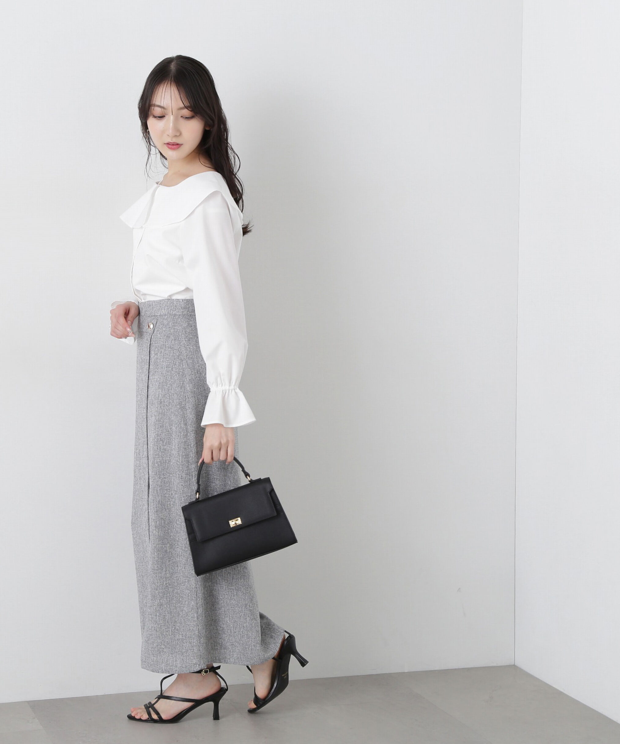 PROPORTION BODY DRESSING「スプリングツイードアシメナロースカート」|スカート|