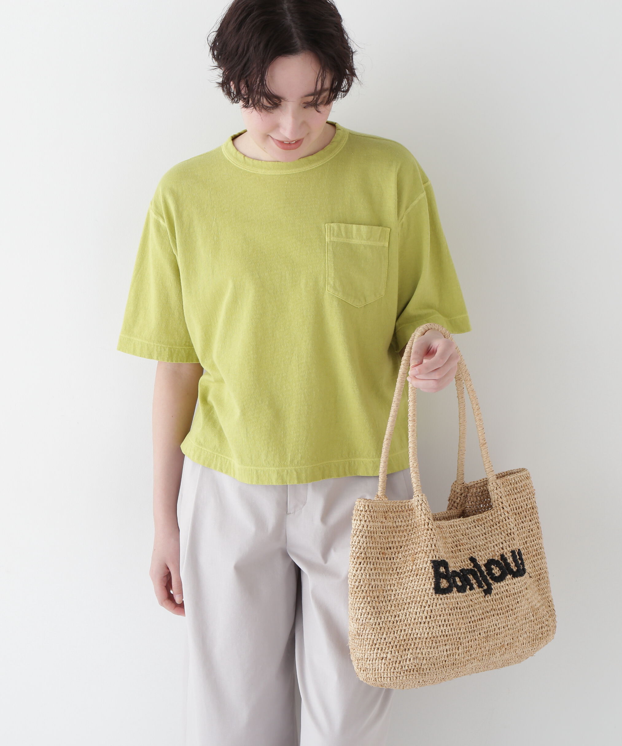  「◆ラフィ天竺製品染めＴシャツ」|Tシャツ・カットソー|イエロー