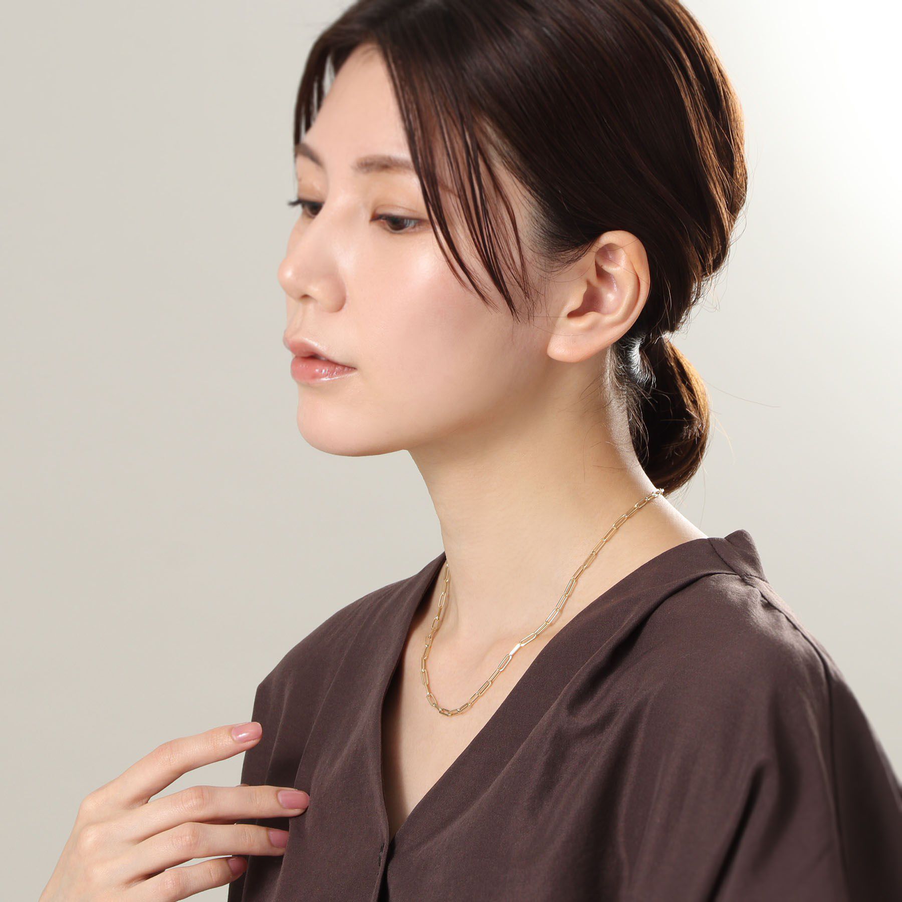 COCOSHNIK「K18中空イタリアングメット ネックレスS」|ネックレス|