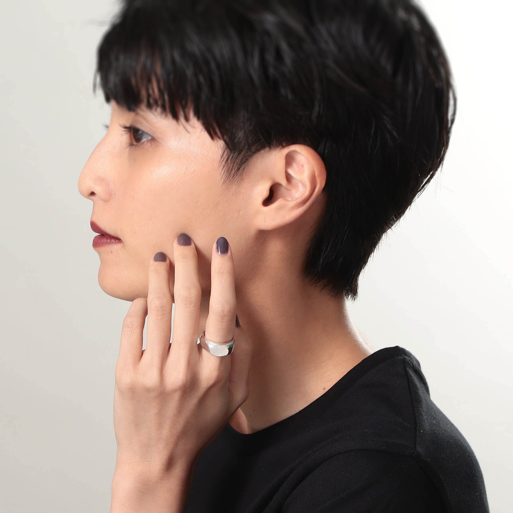 COCOSHNIK ONKITSCH「シルバー カラーストーン ホワイトドルジーアゲート ニュアンスリングL」|リング|