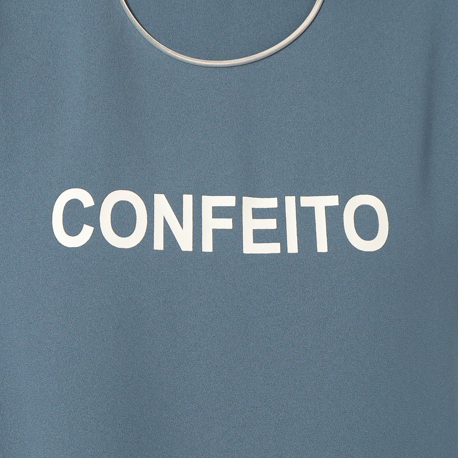 SHOO･LA･RUE「大人のフェミニンカジュアルに シアージョーゼットロゴTシャツ」|Tシャツ・カットソー|